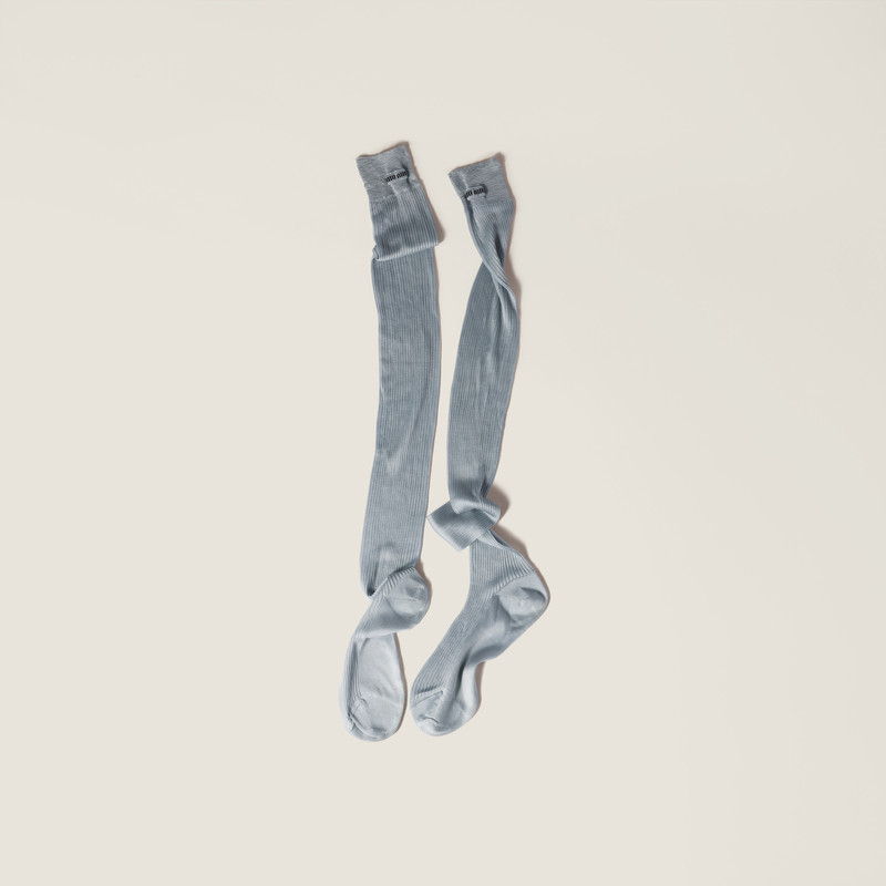 Silk ribbed socks 1