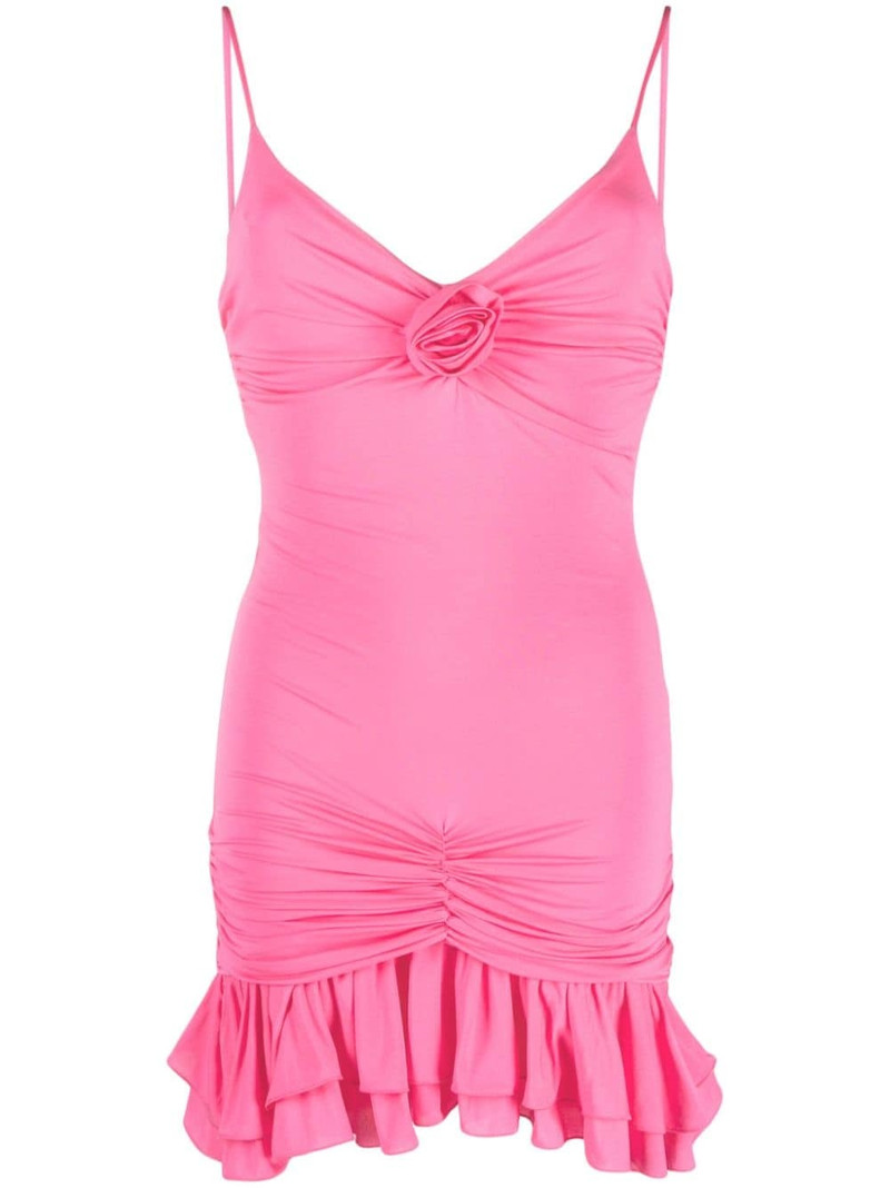 floral-appliquÃ© ruffled minidress - 1