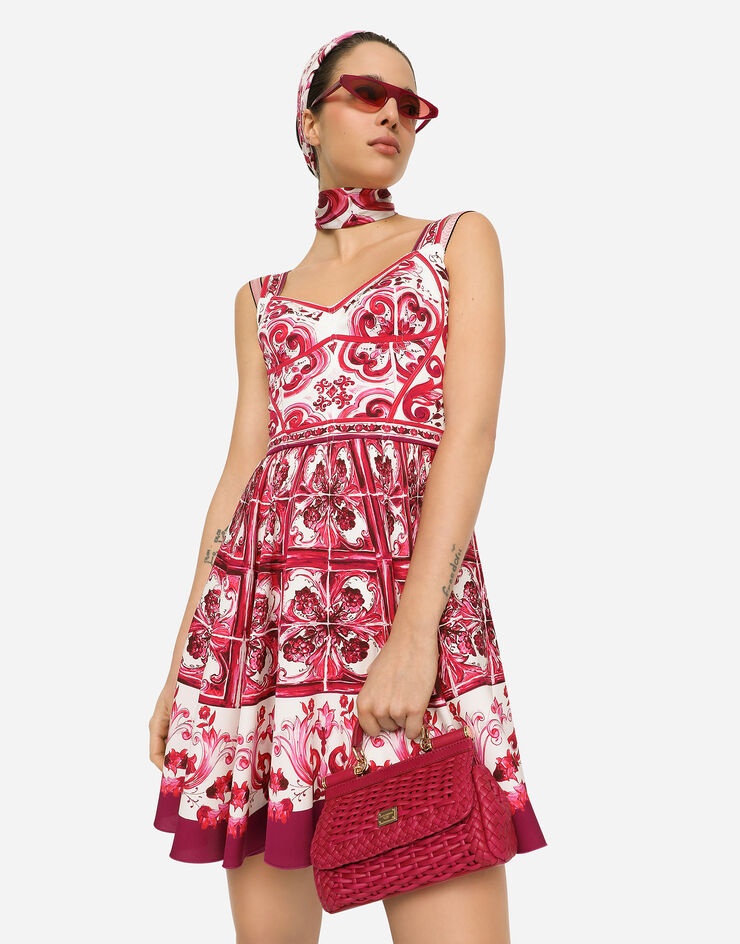 Dolce & Gabbana Majolica-print Charmeuse Midi Dress