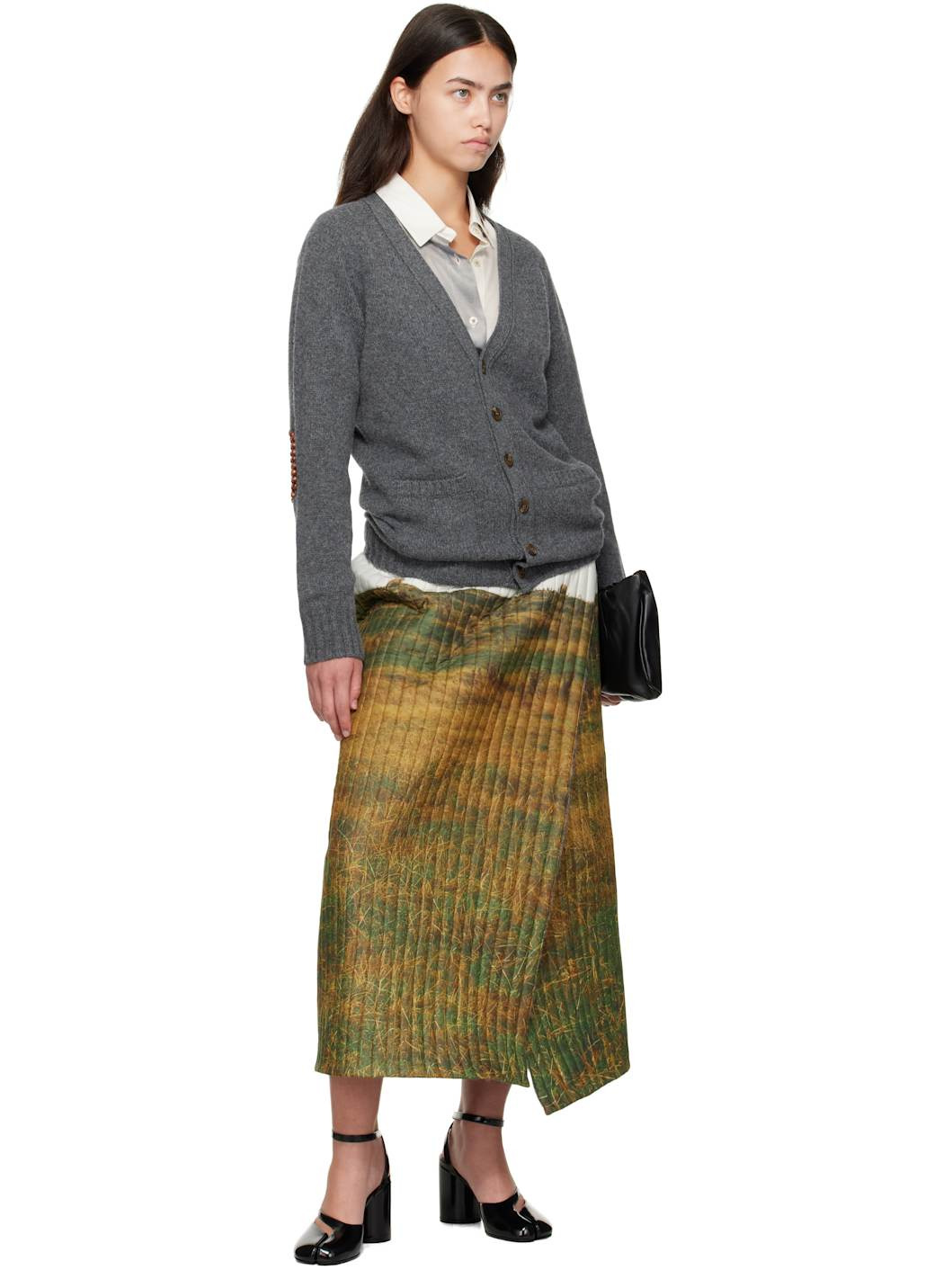 Khaki & Off-White 2027 Padded Midi Skirt - 4