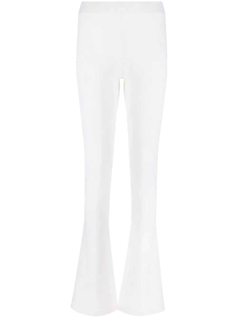 flared cashmere knitted trousers - 1