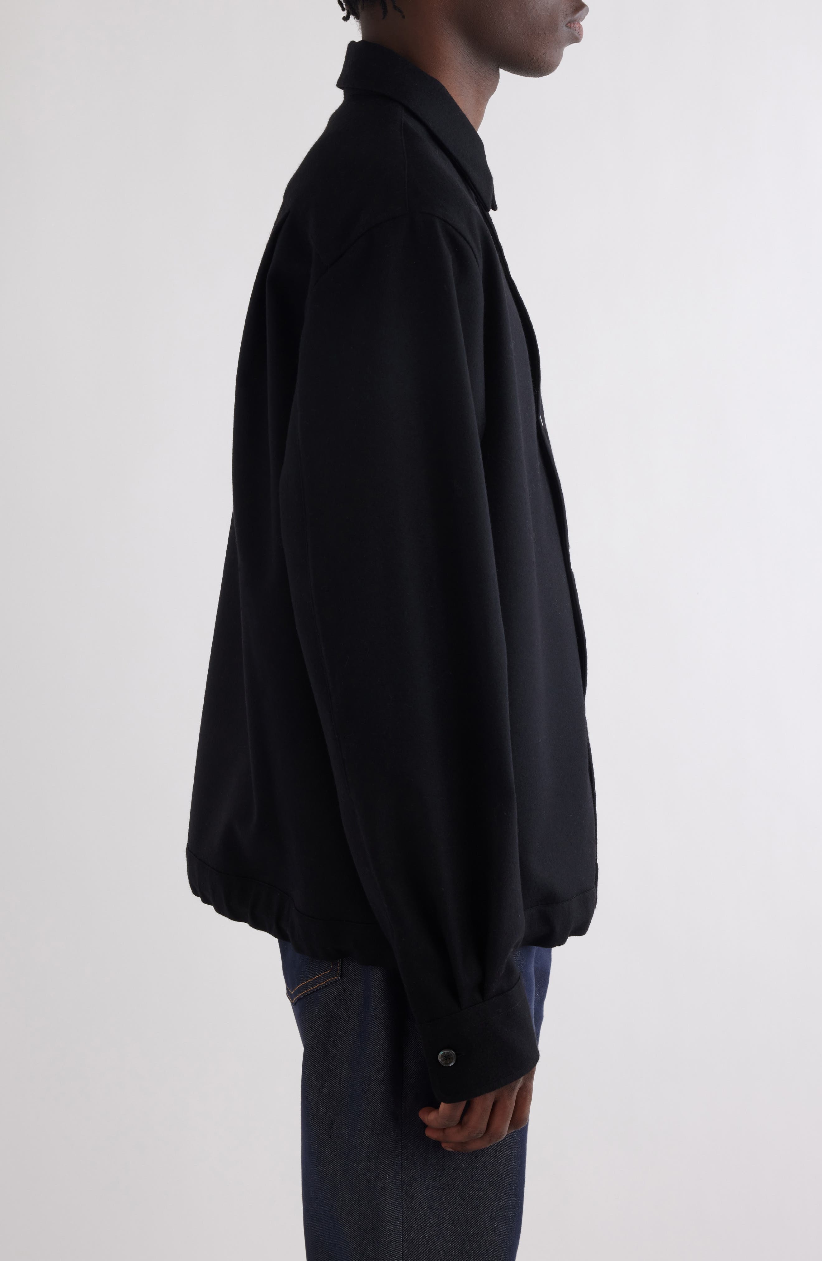 Givenchy 4G Logo Wool Overshirt in Black at Nordstrom - 4