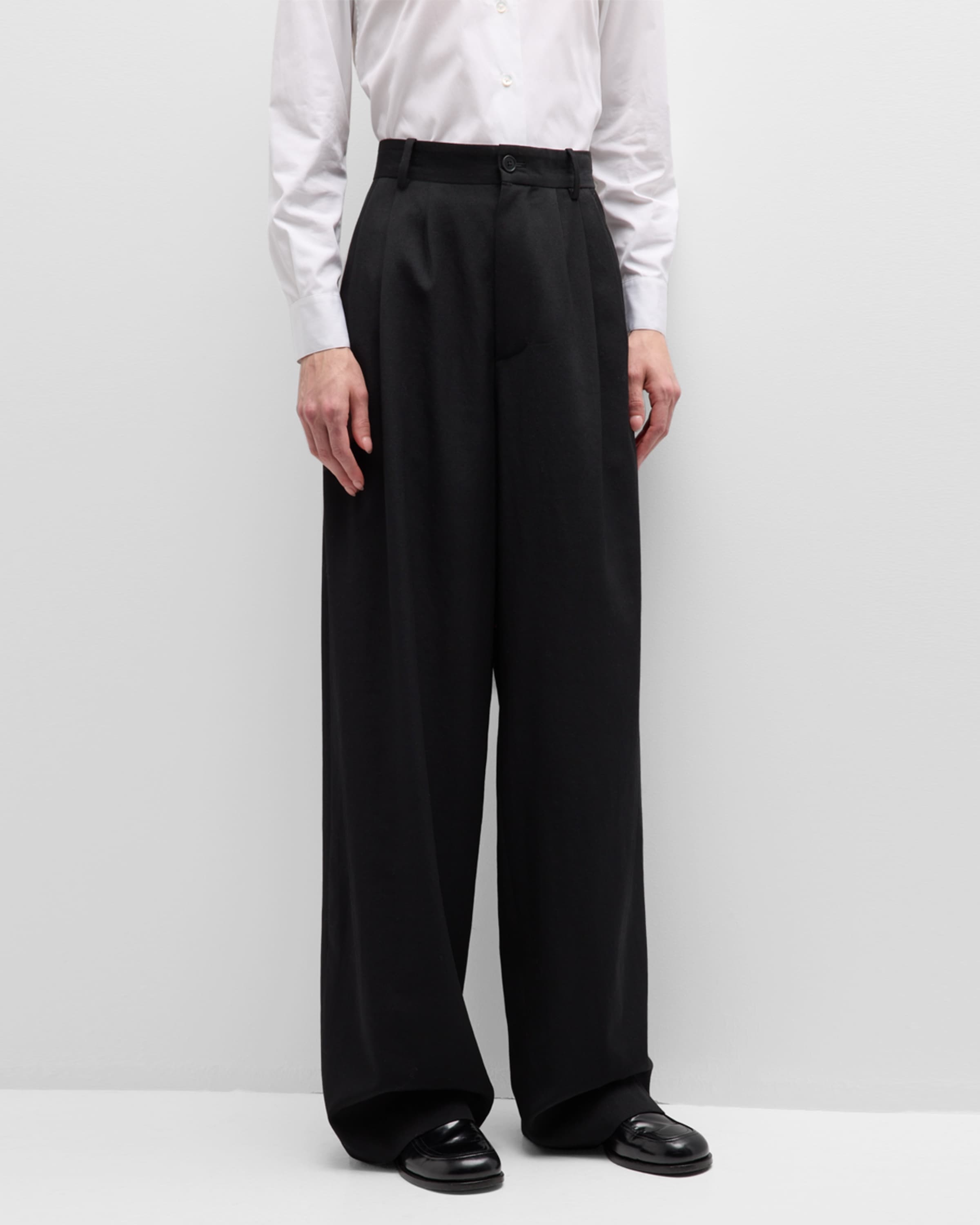 Rufos Pleated Wide-Leg Wool Trousers - 2