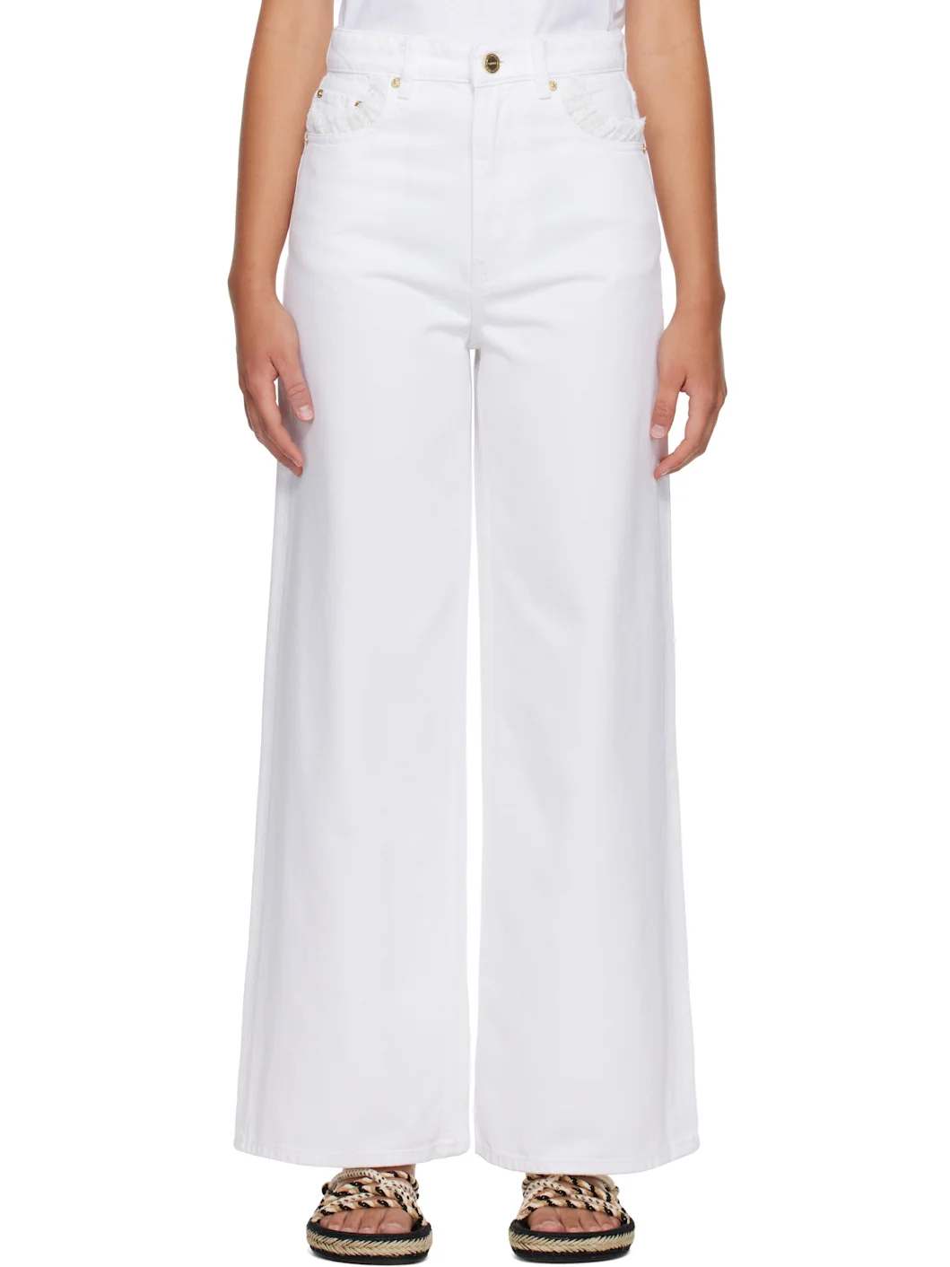 White Lari Straight Jeans - 1