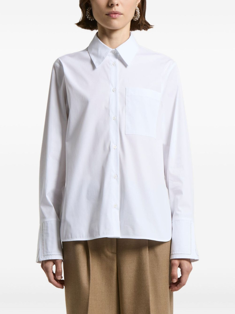 pocket-cuff cotton-blend shirt 1