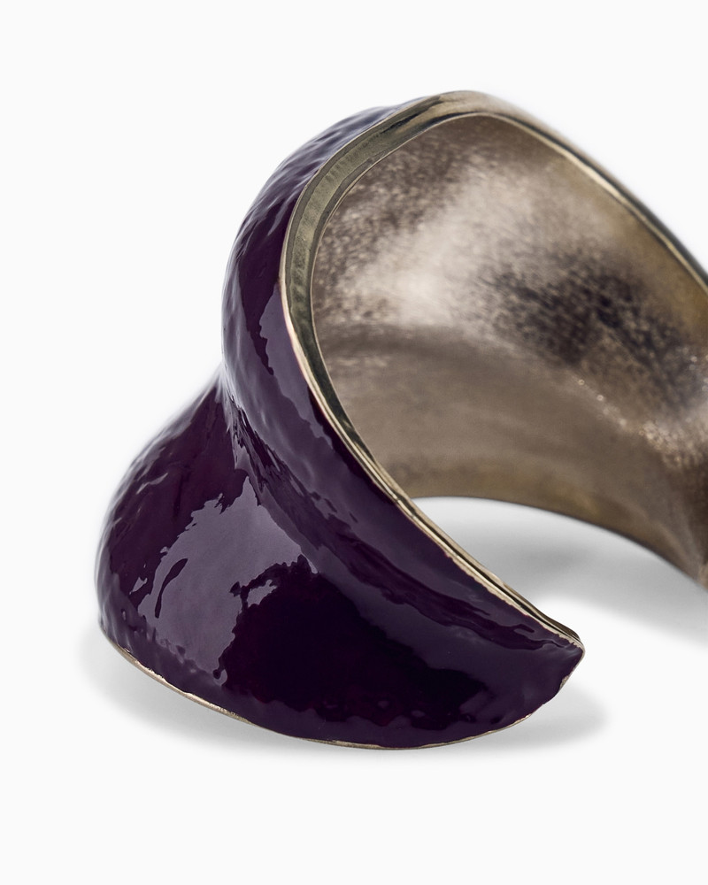 GIORGIO ARMANI SCULPTURAL SLAVE BRACELET IN HAND-ENAMELED METAL outlook