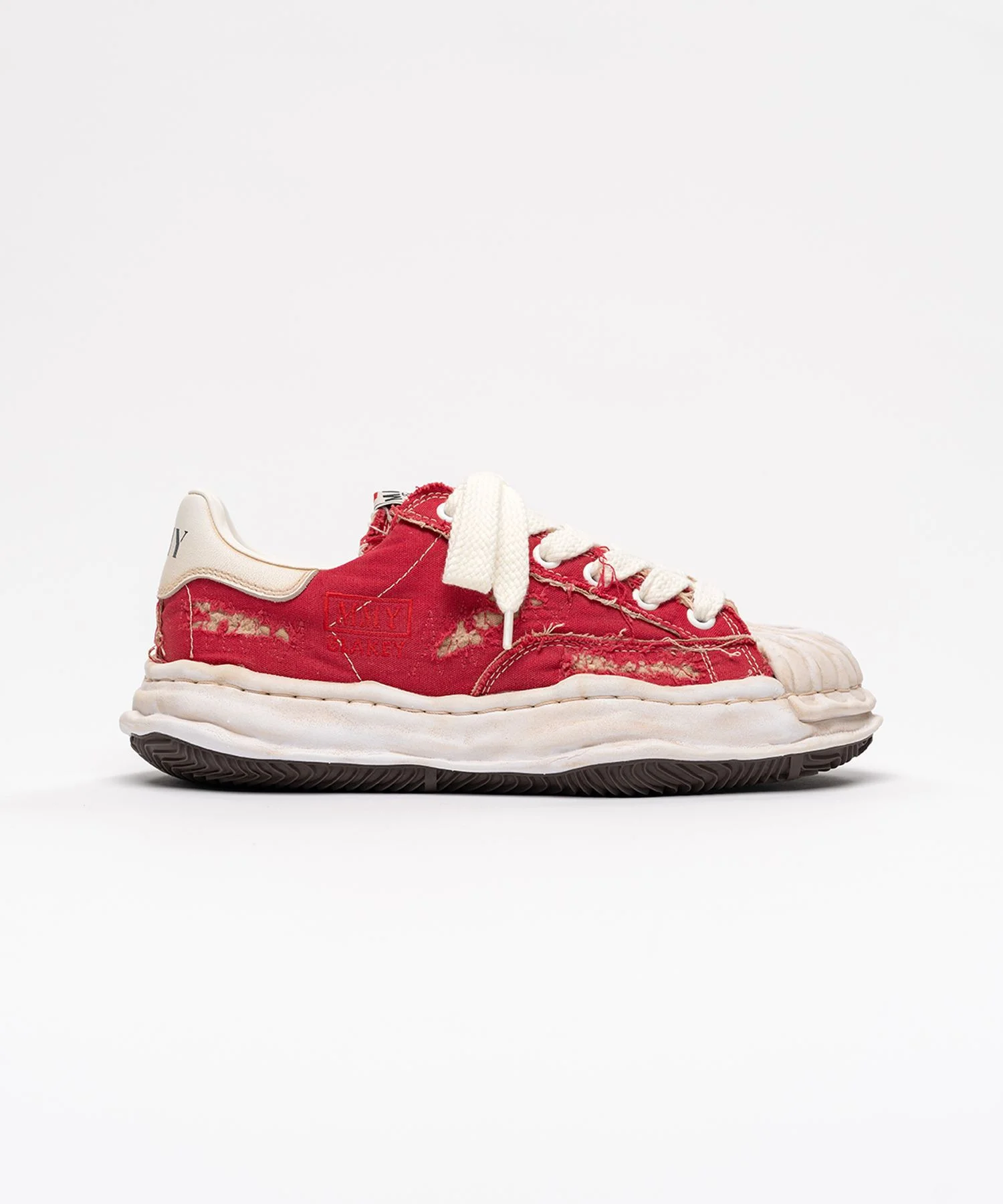 "BLAKEY" OG Sole Ripped Overdye Canvas Low-top Sneaker - 1