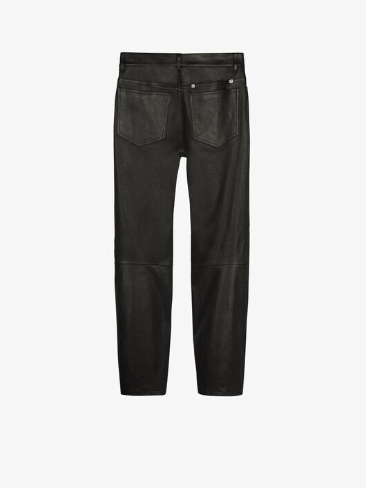 PANTS IN LEATHER WITH ZIPS - 2