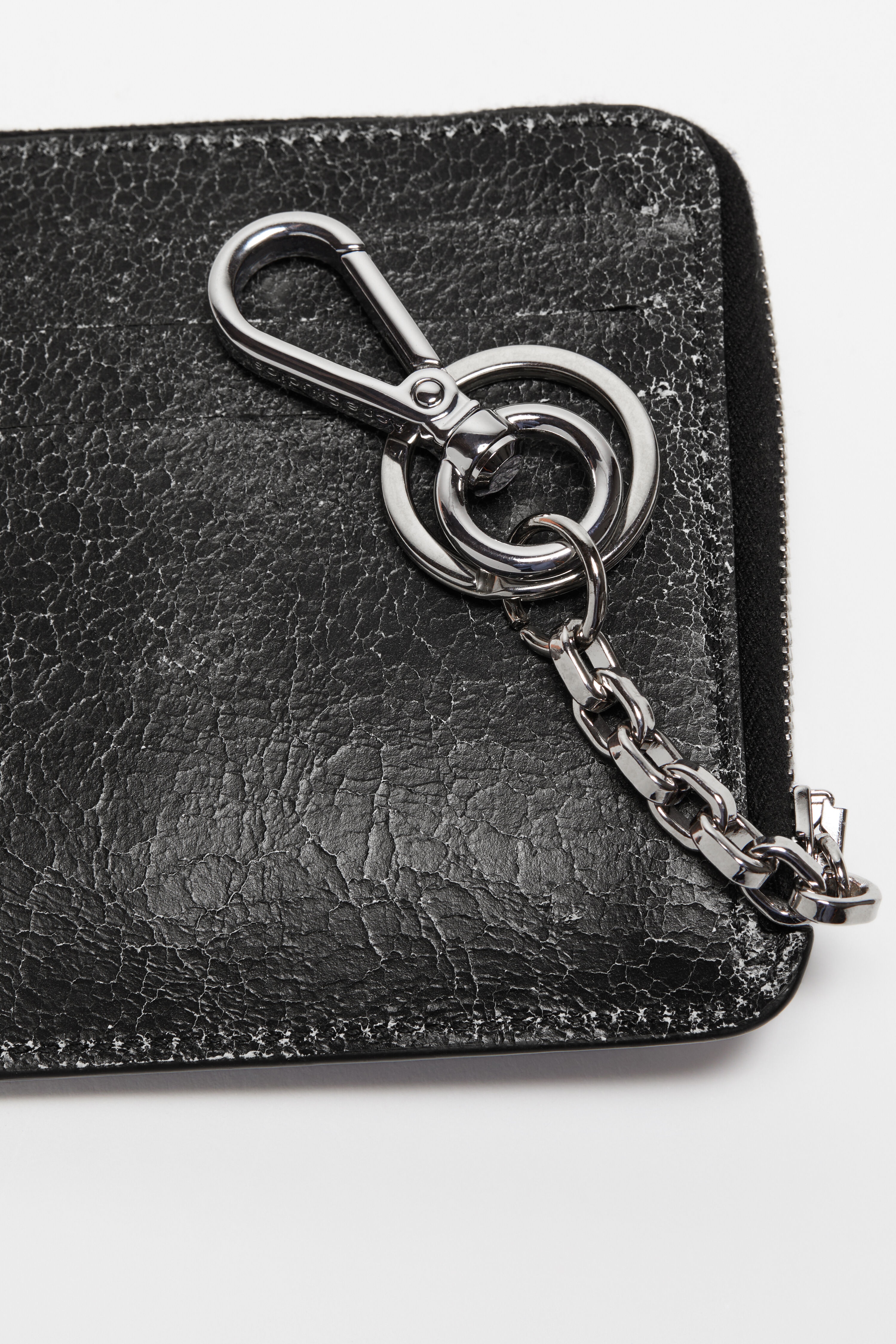 Zip leather wallet - Black - 6