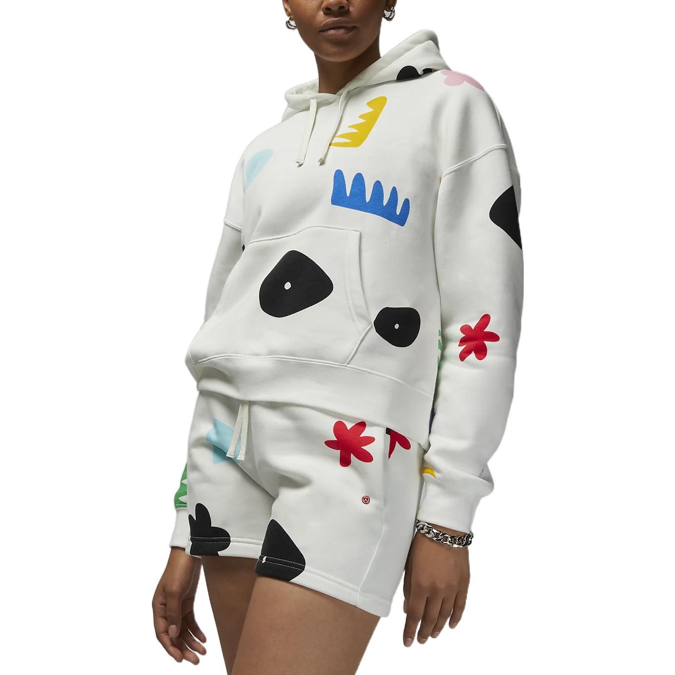 (WMNS) Air Jordan Artist Series by Mia Lee Fleece Hoodie 'White' DQ4606-133 - 5