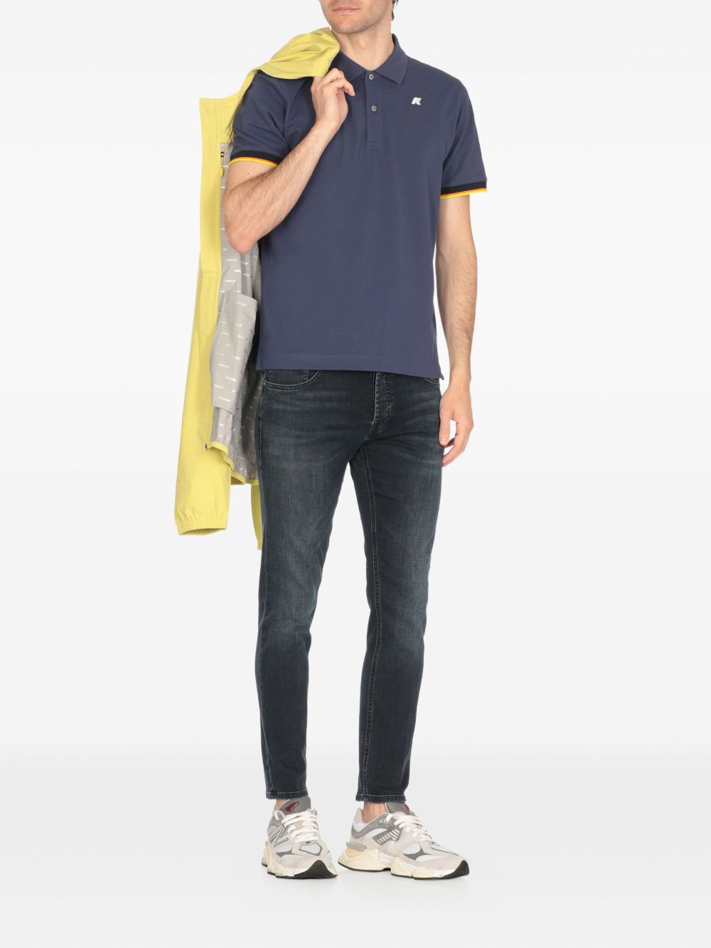 two-button cotton polo shirt - 3