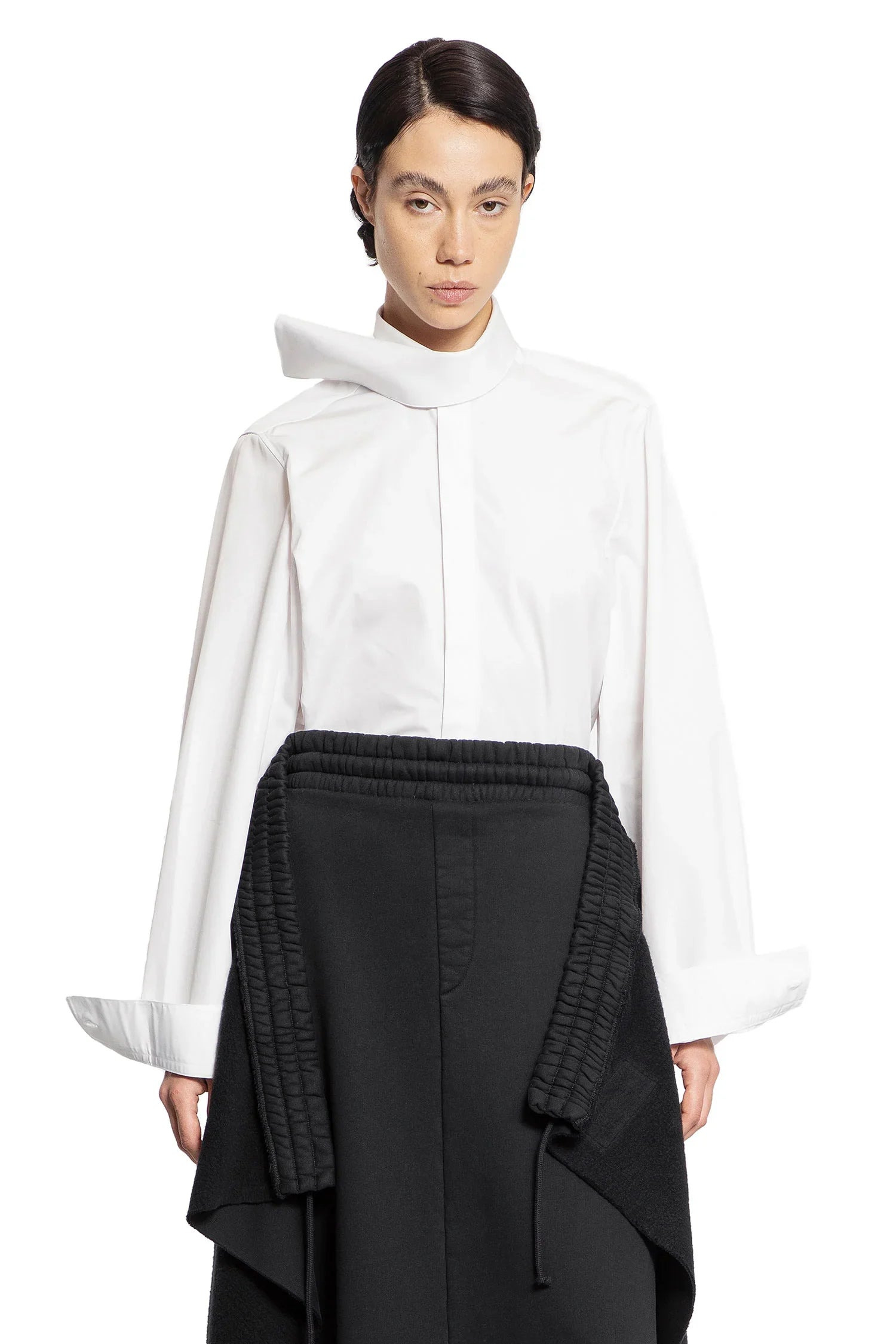 Scarf-Collar-Poplin-Shirt - 6