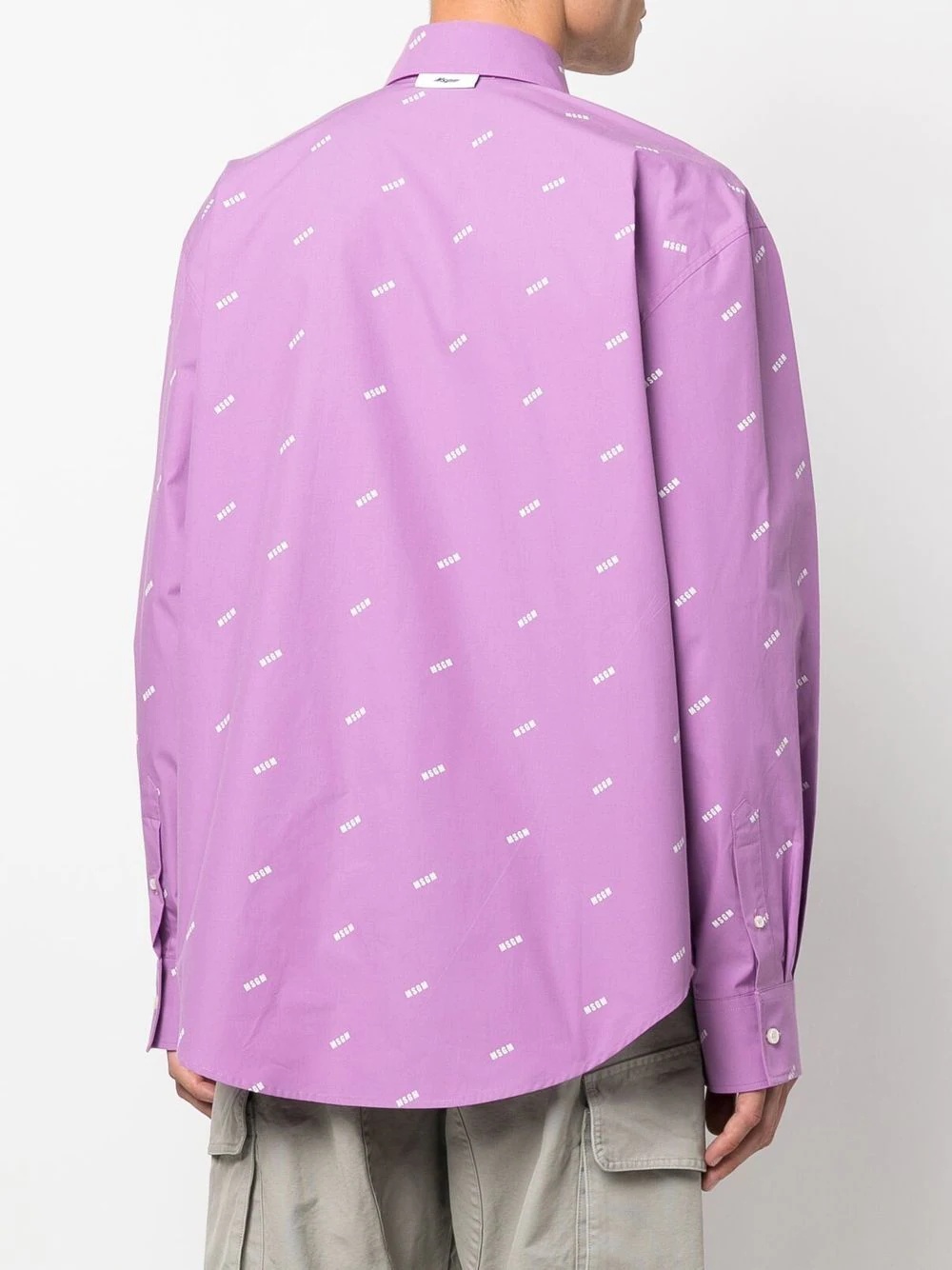 logo-print long-sleeve shirt - 4