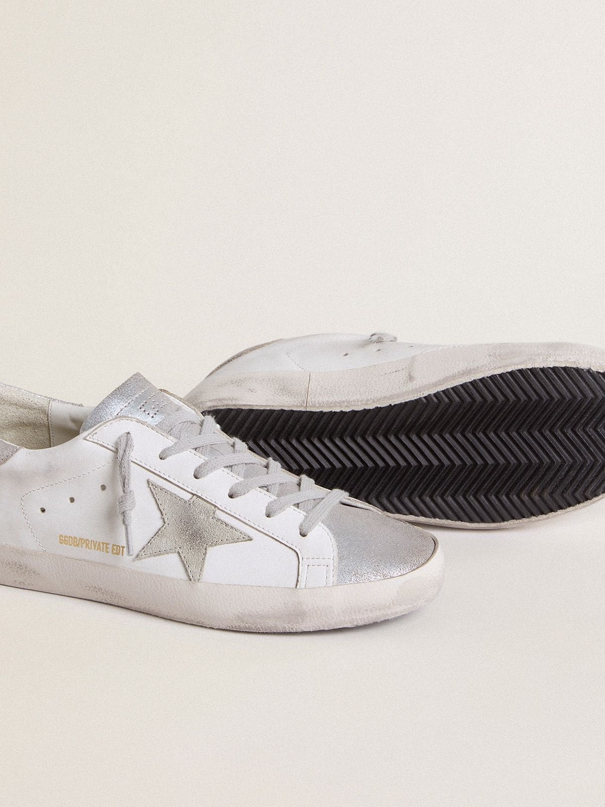 Super-Star with gray suede star and silver glitter inserts - 3