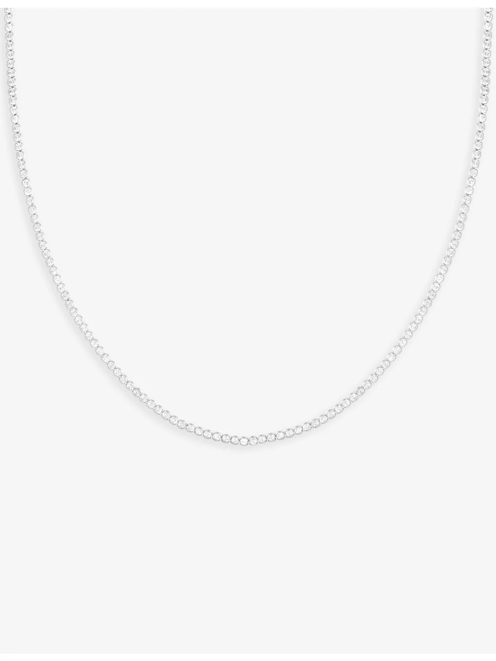 Gleam rhodium-plated brass and zirconia chain necklace - 1