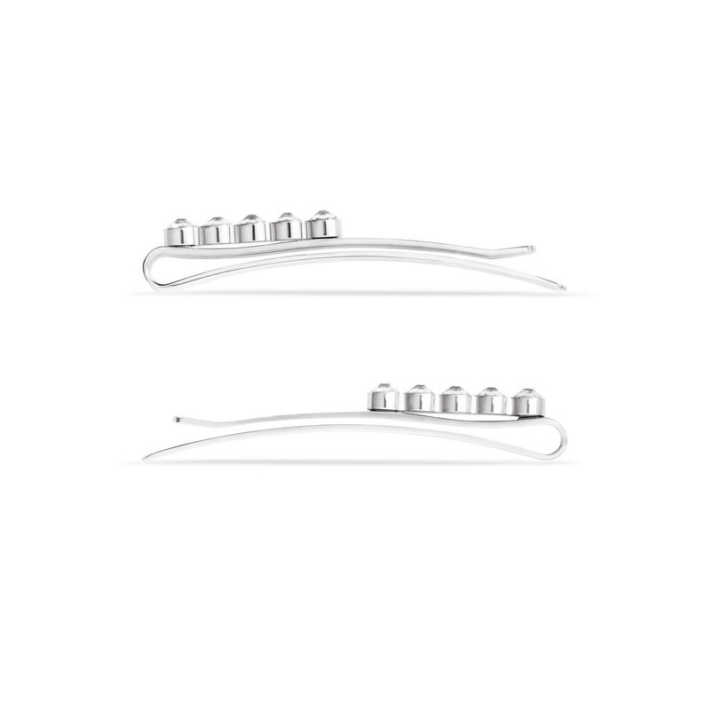BALENCIAGA Women's Holli Hair Pin Set  in Silver outlook