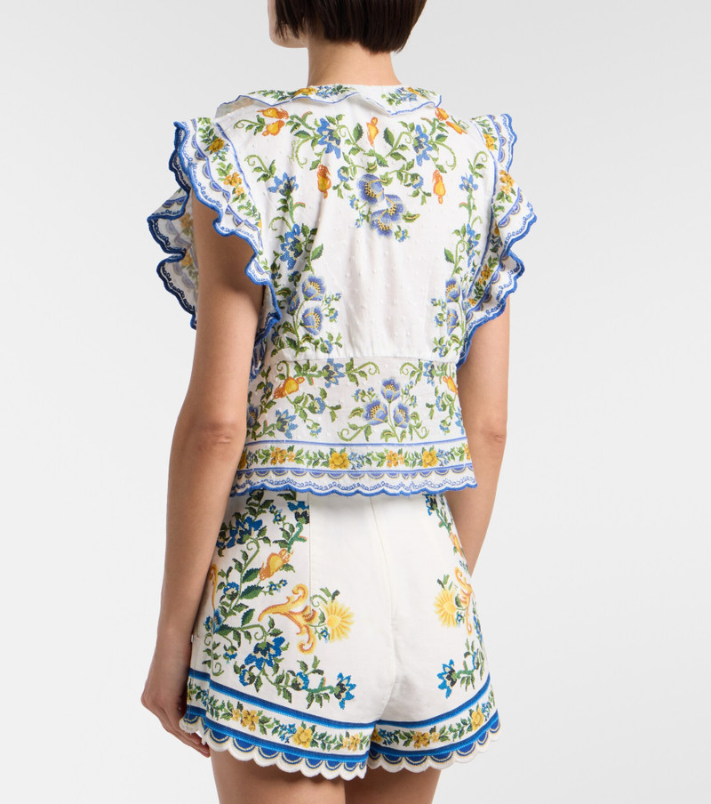 Emily Floral ruffled cotton top 3