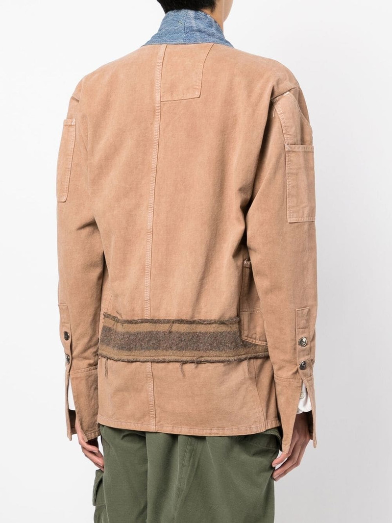 patchwork-design denim-trim jacket 4