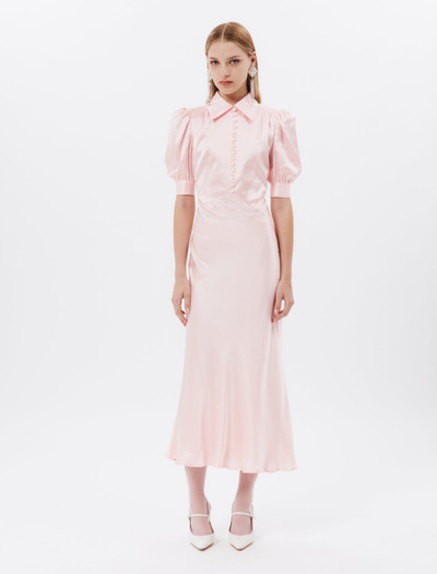 Alessandra Rich SILK SATIN DRESS WITH COLLAR AND BUTTONS outlook