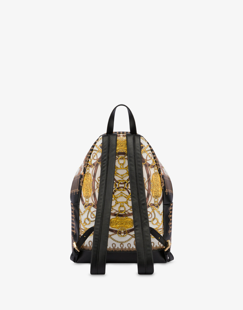 Moschino MILITARY TEDDY SCARF NAPPA LEATHER BACKPACK outlook