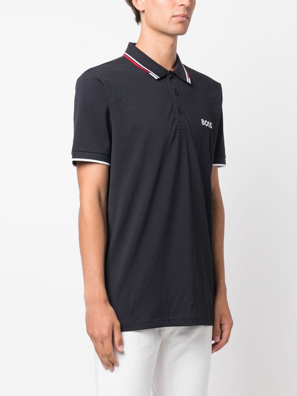 logo-embroidered polo shirt - 3