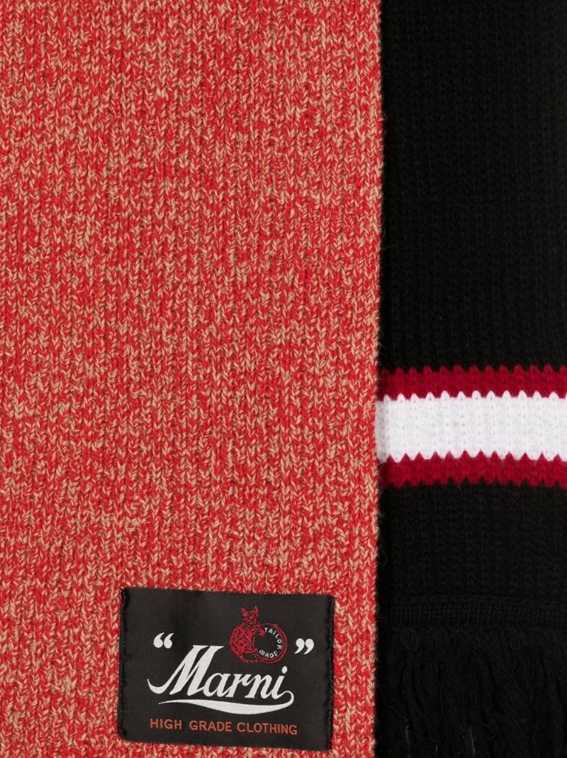 horizontal-stripe knitted scarf - 2