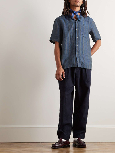 Universal Works Road Camp-Collar Embroidered Linen Shirt outlook