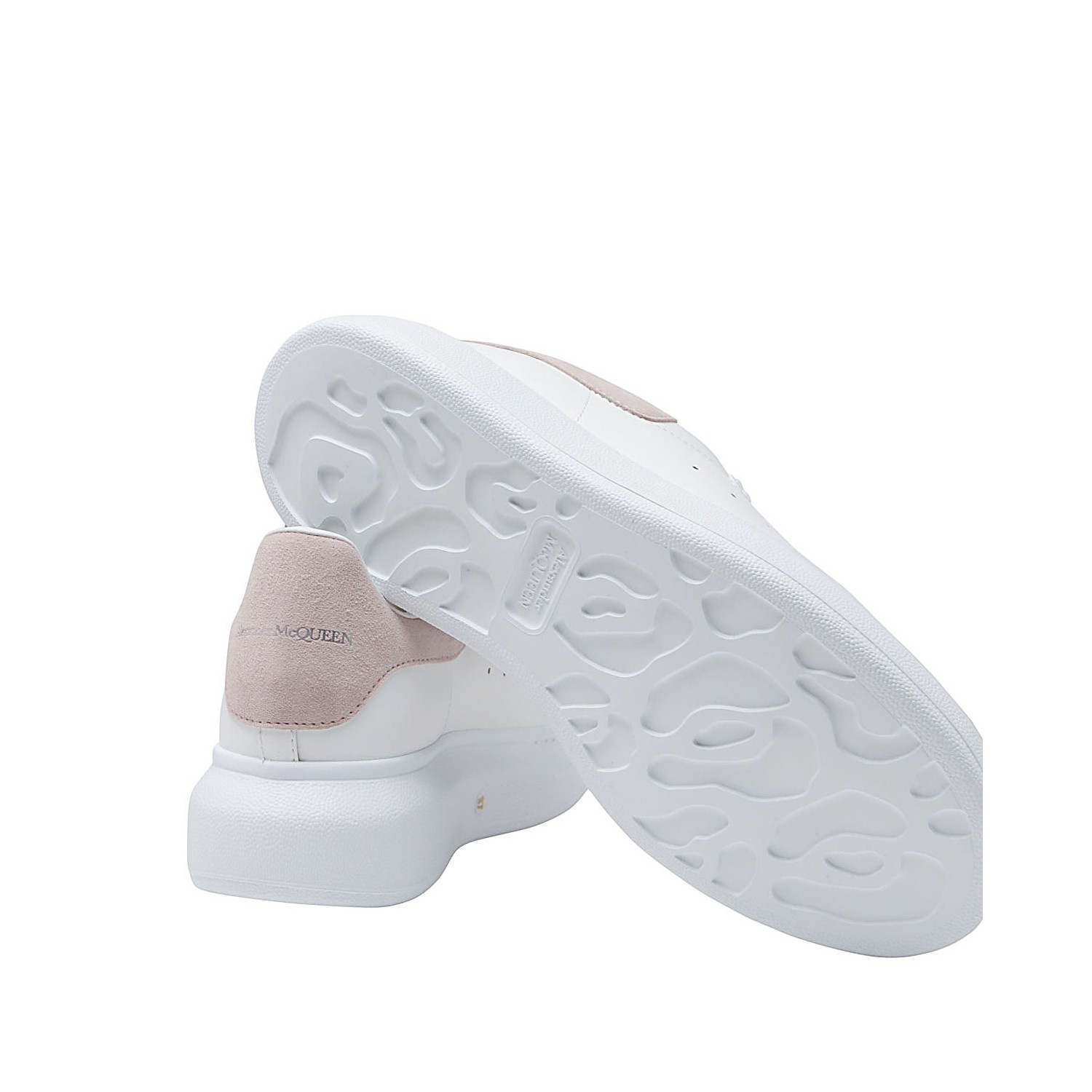 WHITE AND LIGHT PINK LEATHER OVERSIZED SNEAKERS - 4