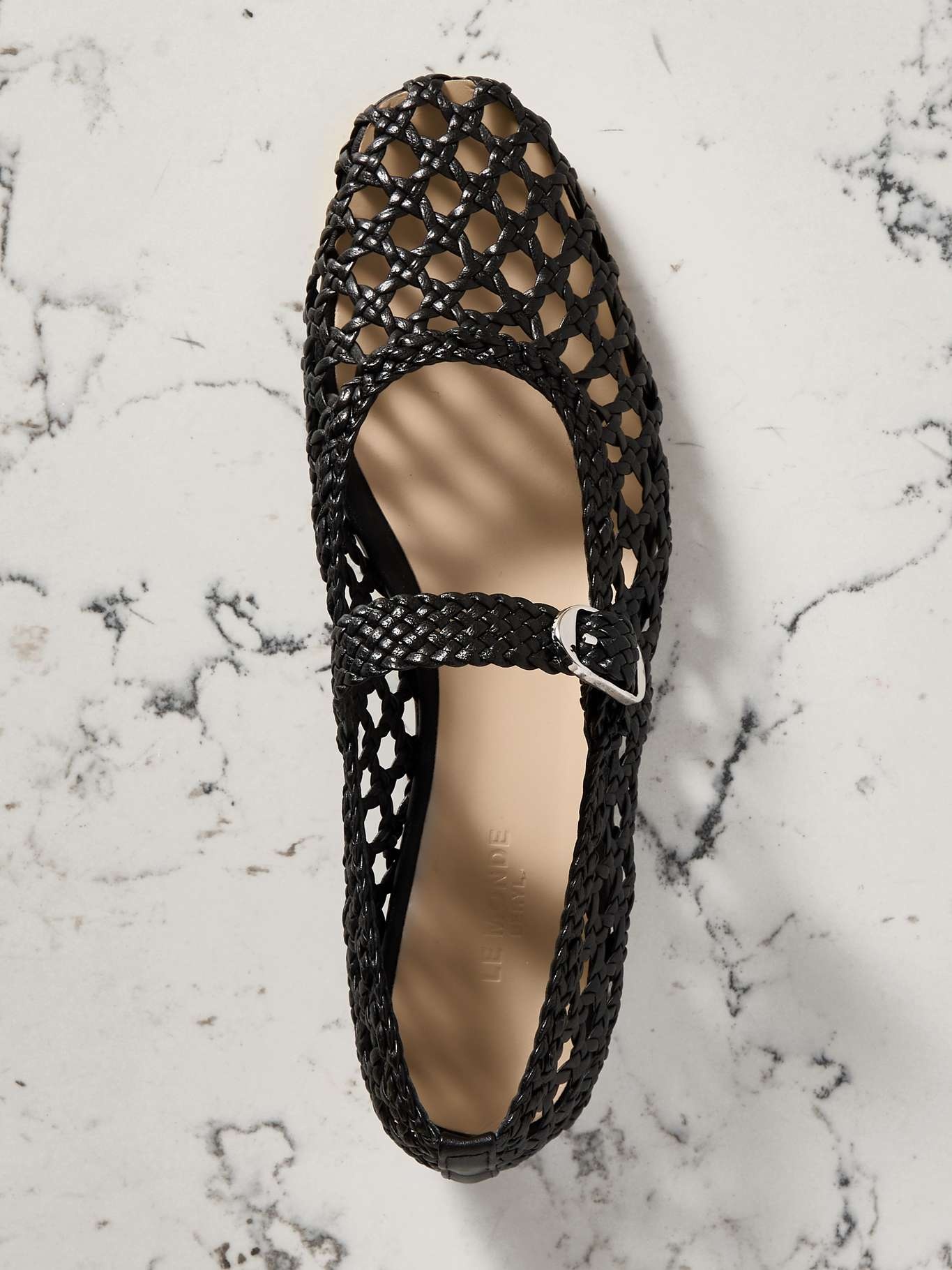 Woven leather Mary Jane ballet flats - 5