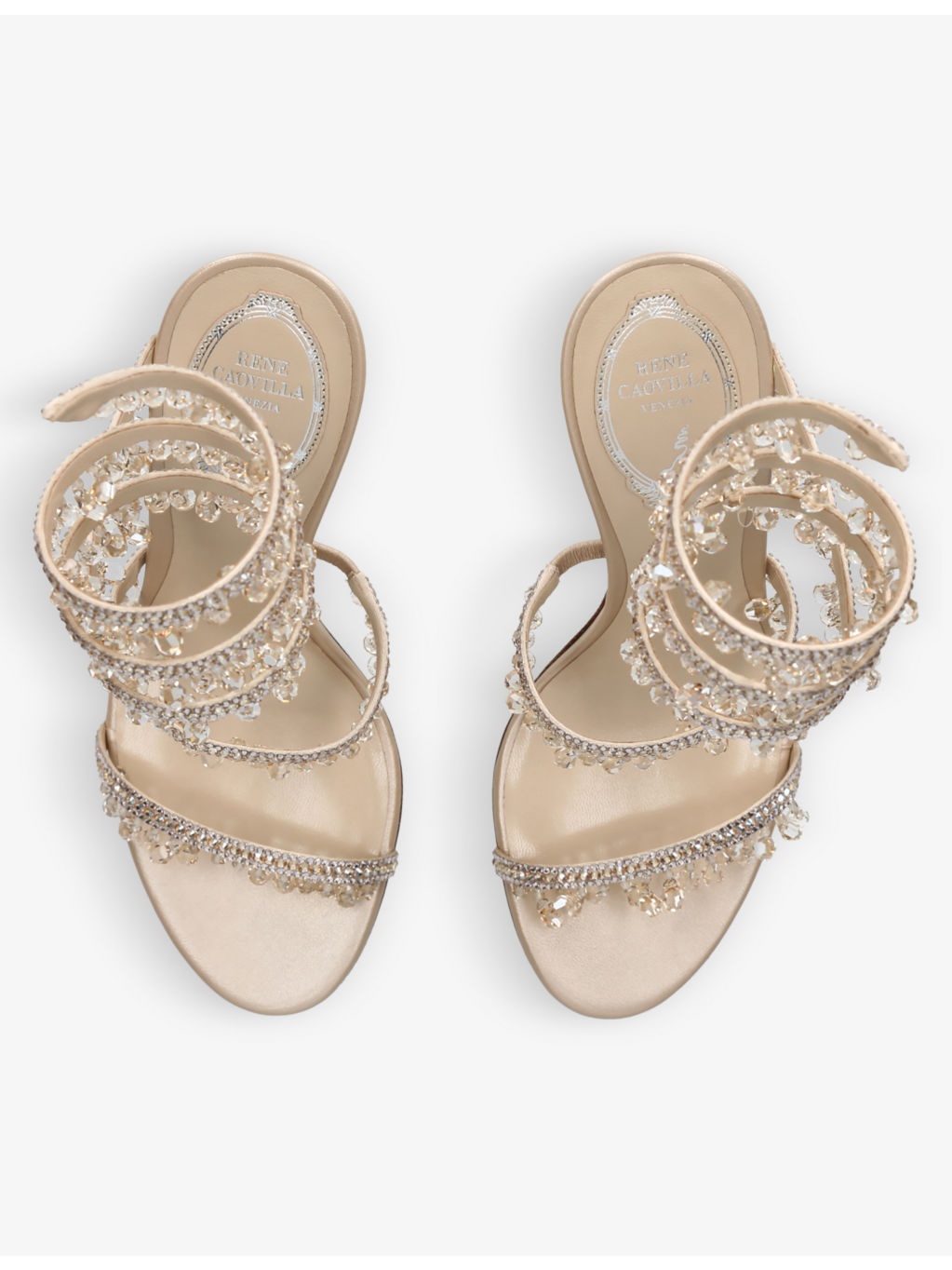 Chandelier 105 crystal-embellished leather heeled courts - 2