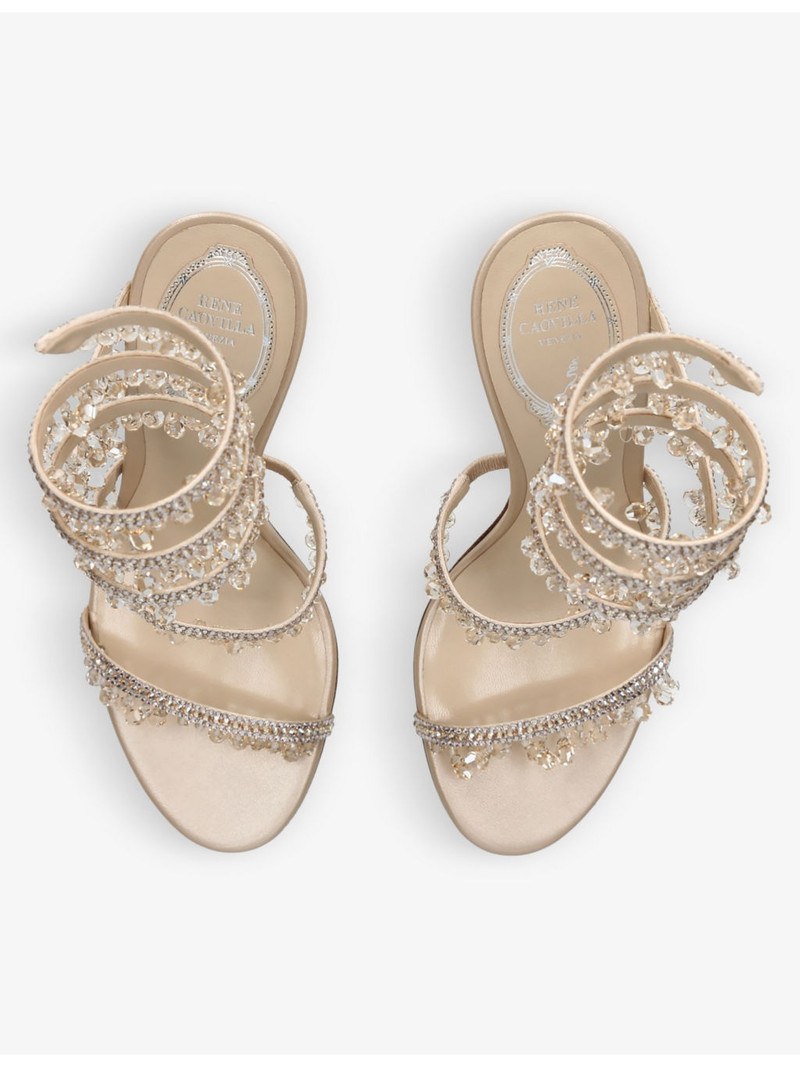 Chandelier 105 crystal-embellished leather heeled courts 2