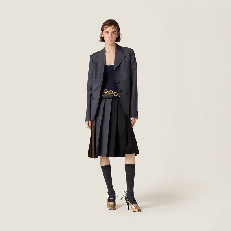 Miu Miu Single-breasted kid mohair jacket outlook