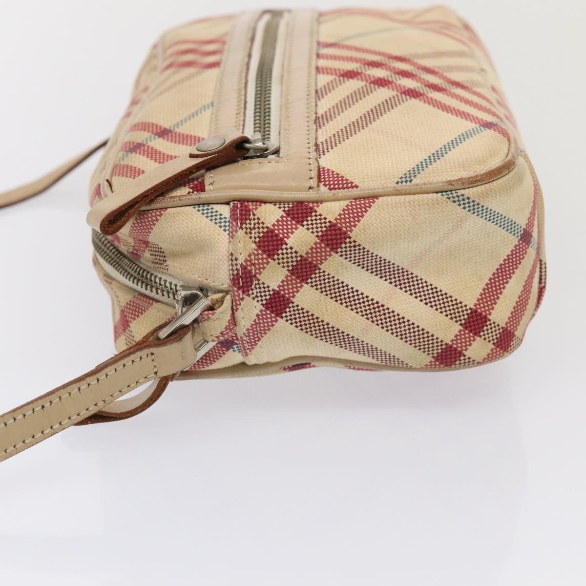 Burberry Nova Check Blue Label Shoulder Bag Canvas Beige Red - 4