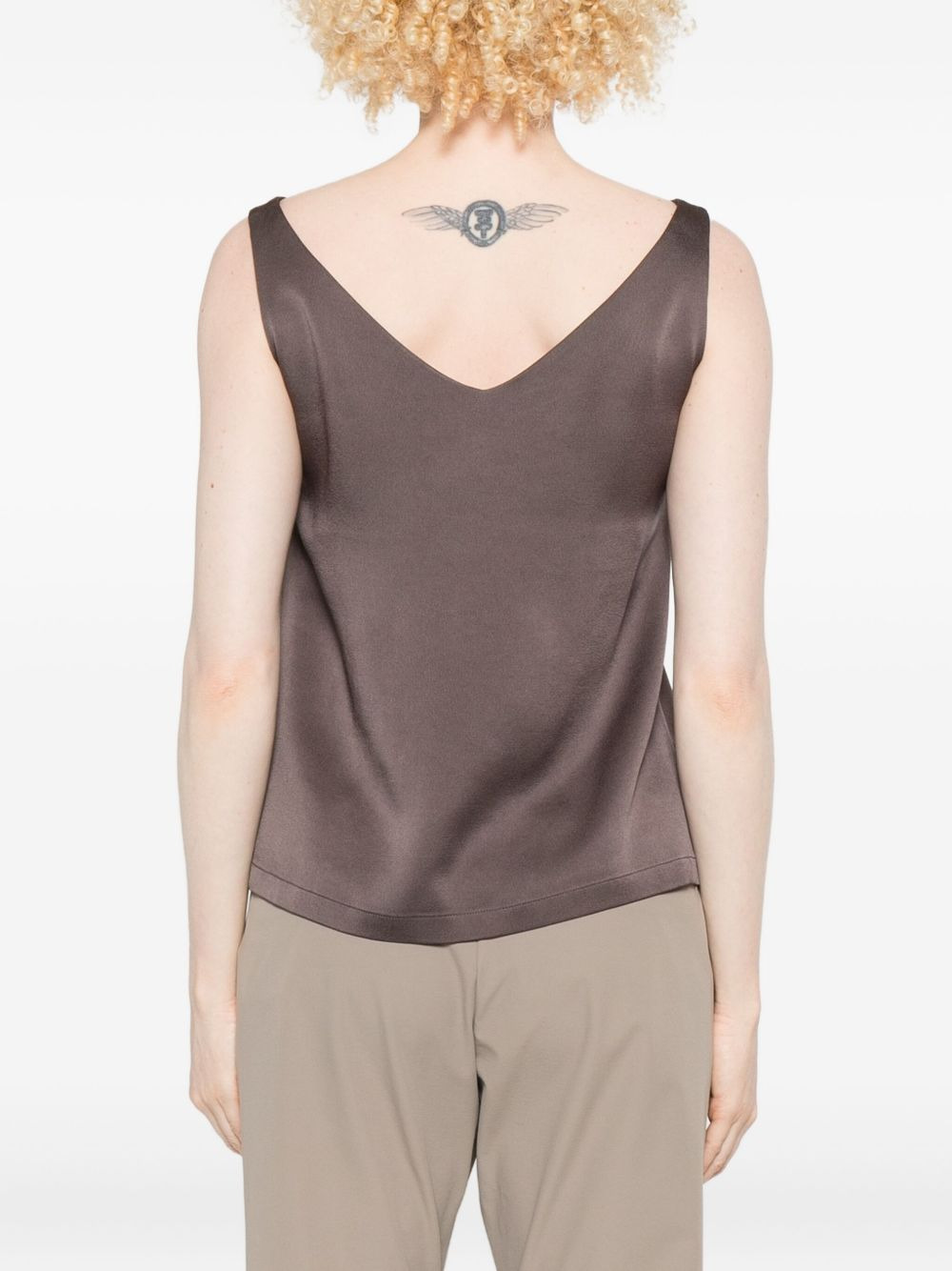 V-neck silk top - 4