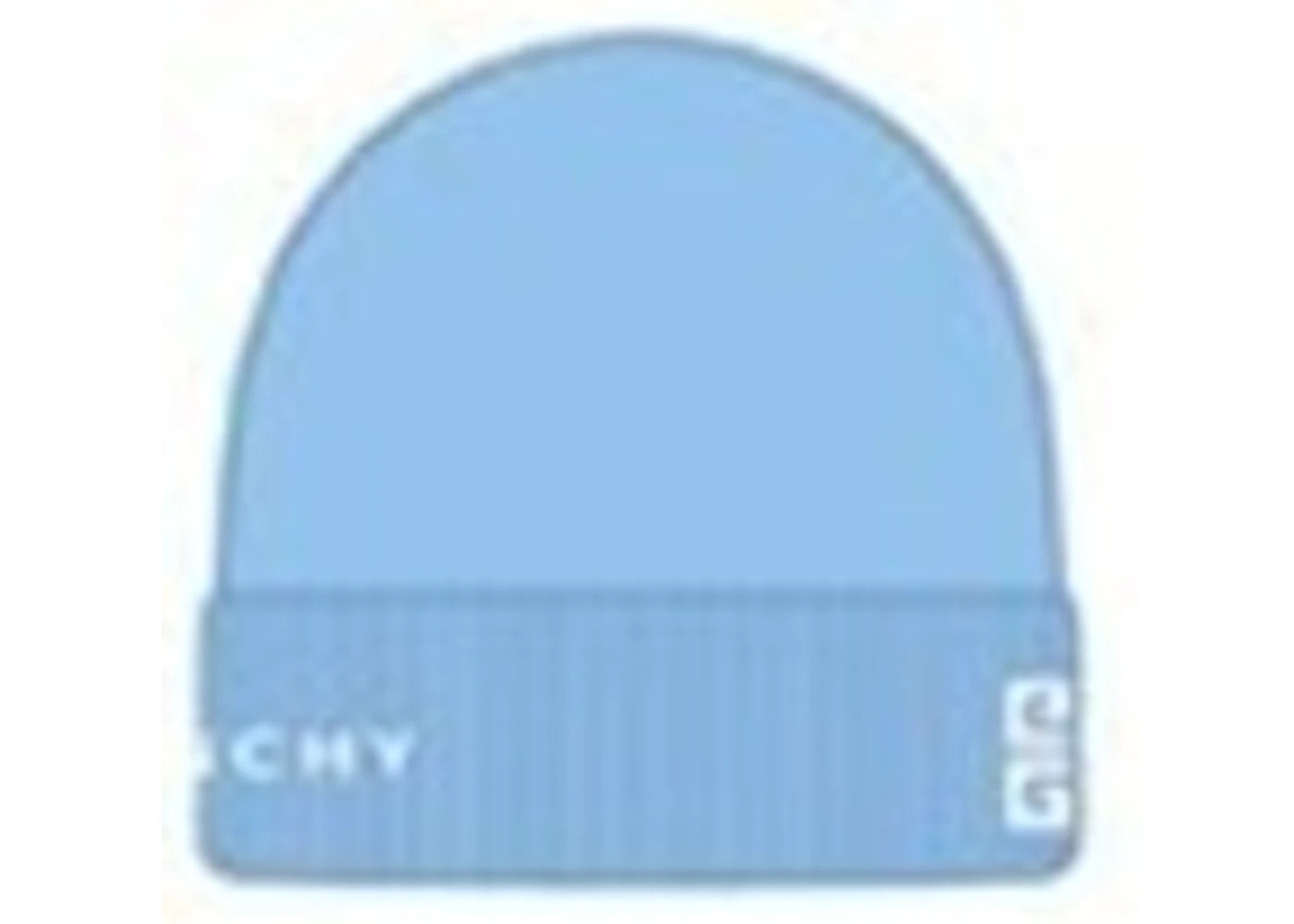 Givenchy Ribbed Embroidered Logo Beanie Light Blue - 5
