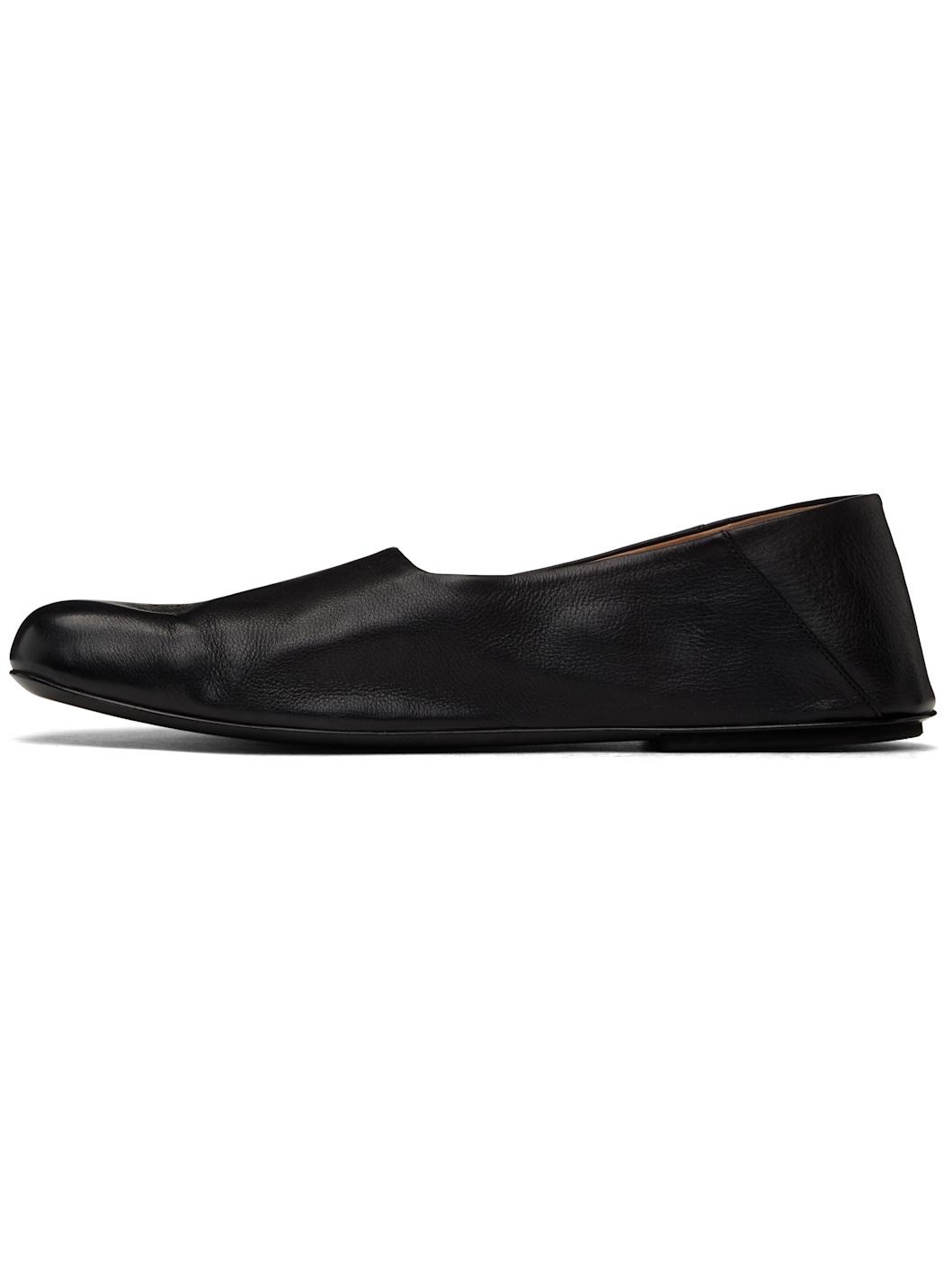 Black Passo Soft Smooth Leather Slippers - 3
