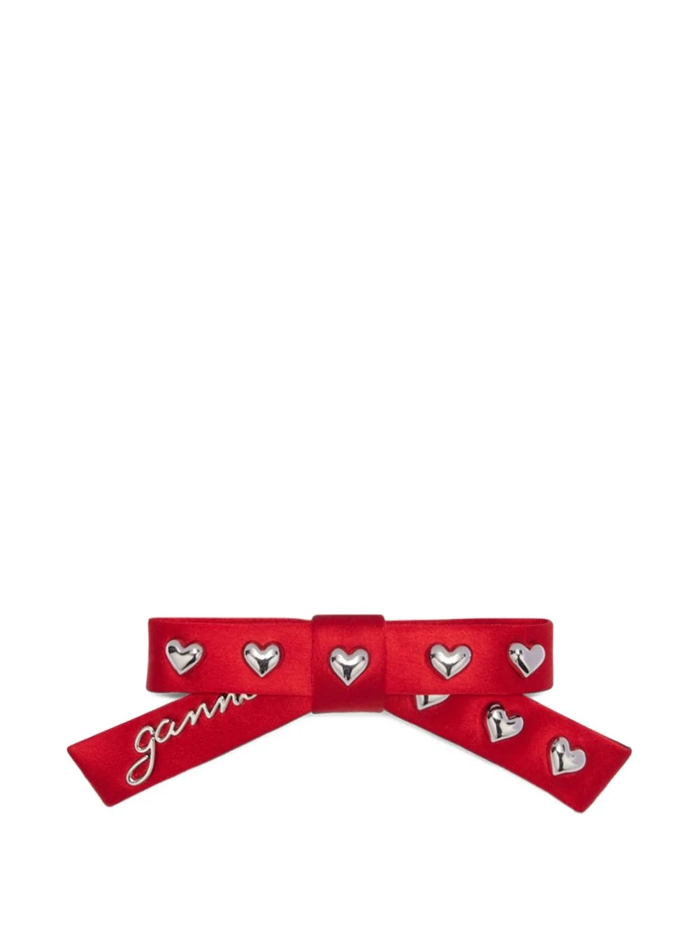 heart-studs bow-motif hair clip - 1
