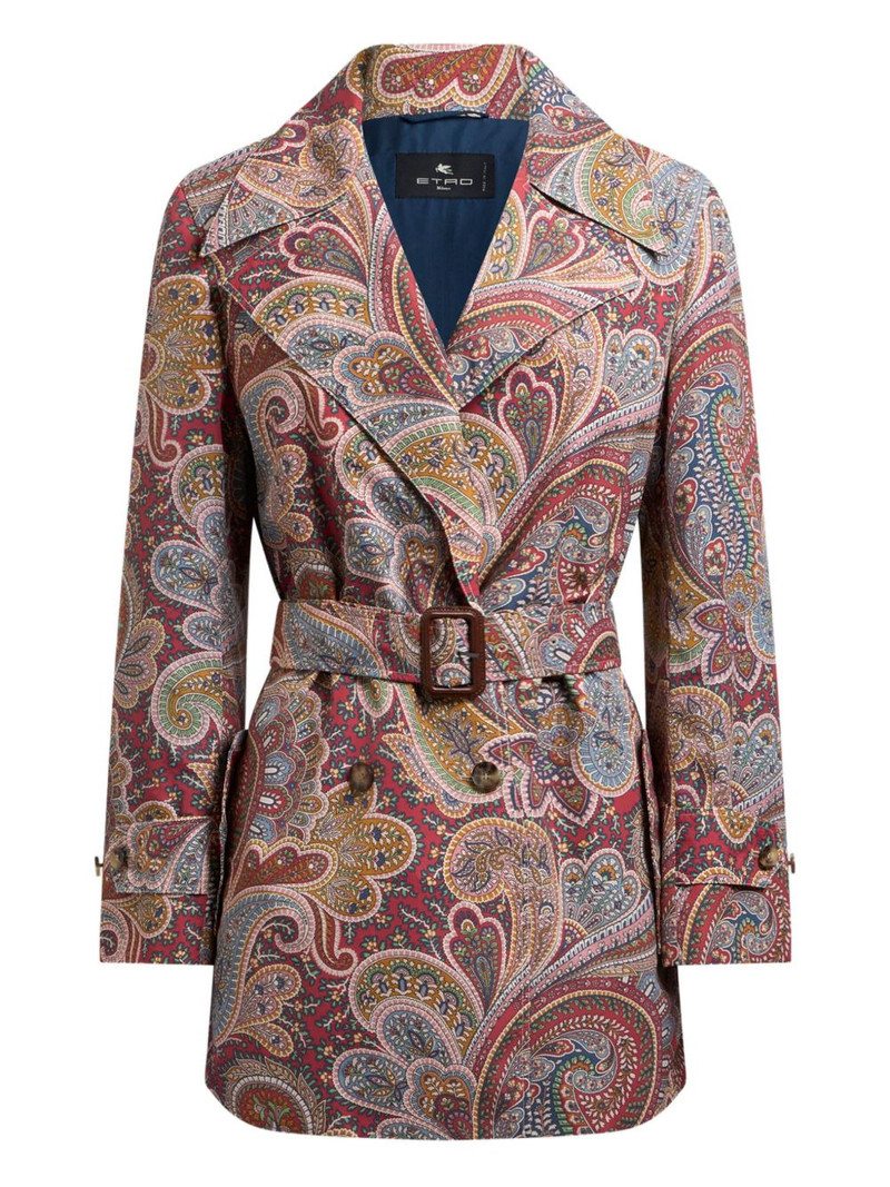 paisley double-breasted trench coat 1