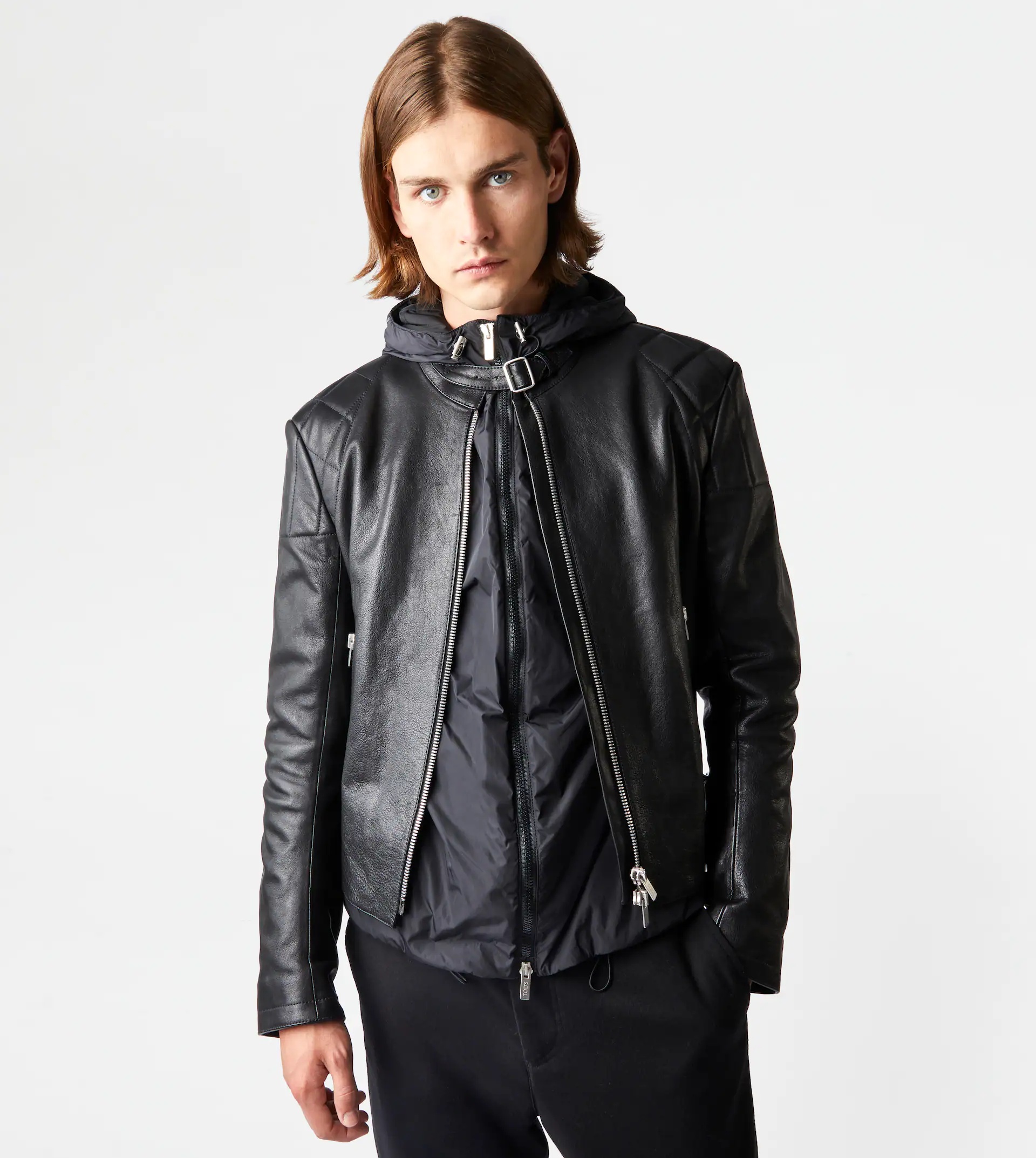 TOD'S BIKER IN LEATHER - BLACK - 7
