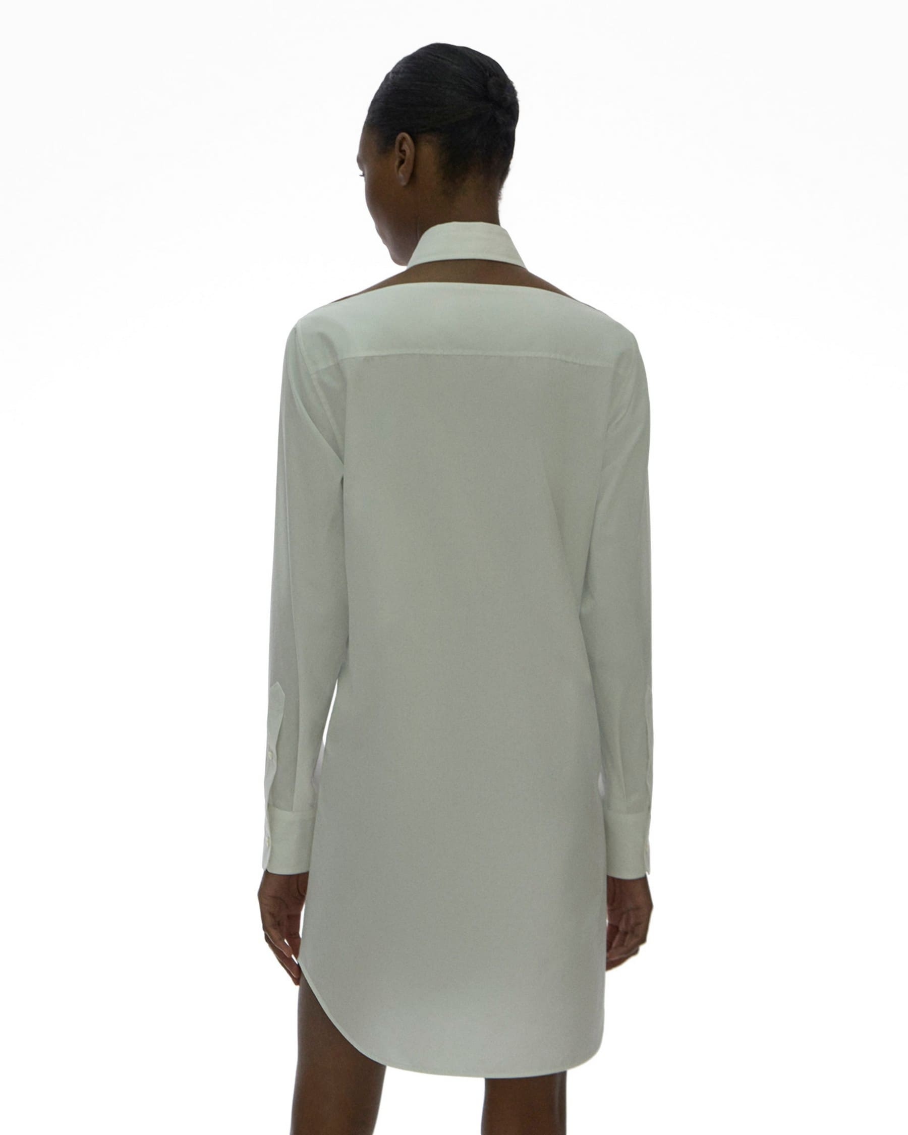 CUT-OUT POPLIN SHIRT DRESS - 4