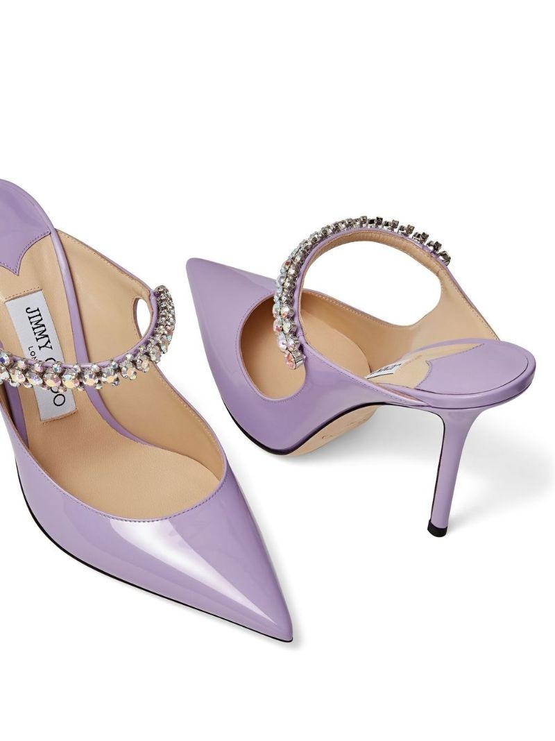 Bing 100mm crystal-embellished mules - 5