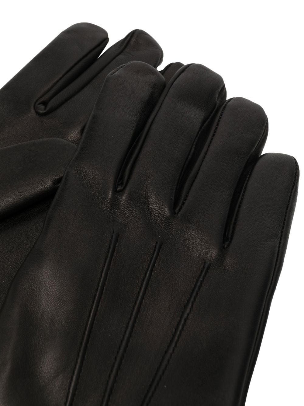logo-letter leather gloves - 2