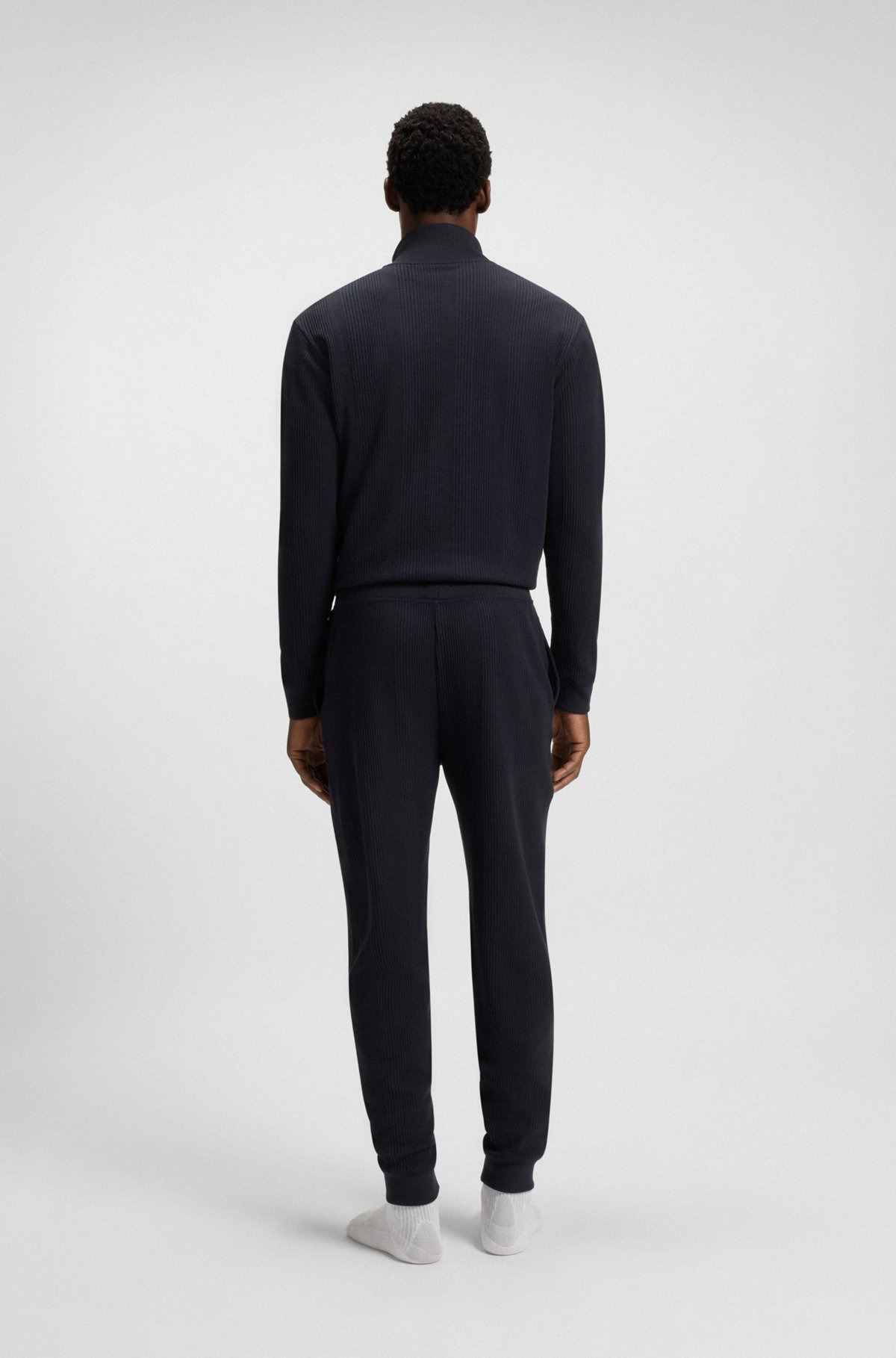 COTTON TRACKSUIT BOTTOMS WITH EMBROIDERED LOGO - 4