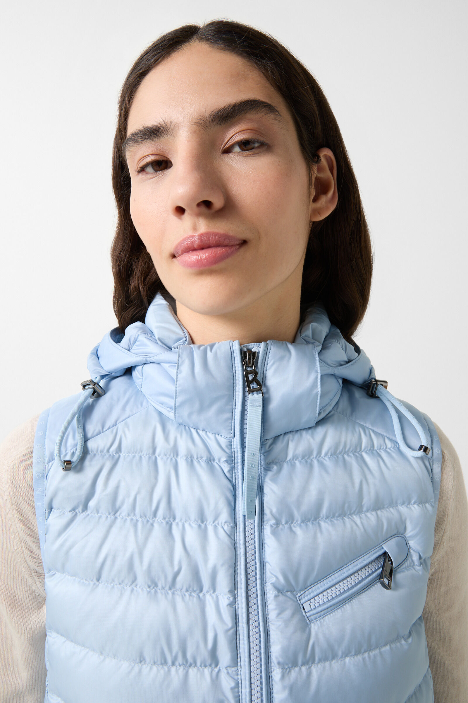 Florisa lightweight down vest in Light blue - 5