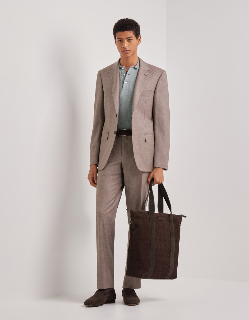 Canali WALNUT 150'S WOOL GRISAILLE REGULAR-FIT SUIT outlook