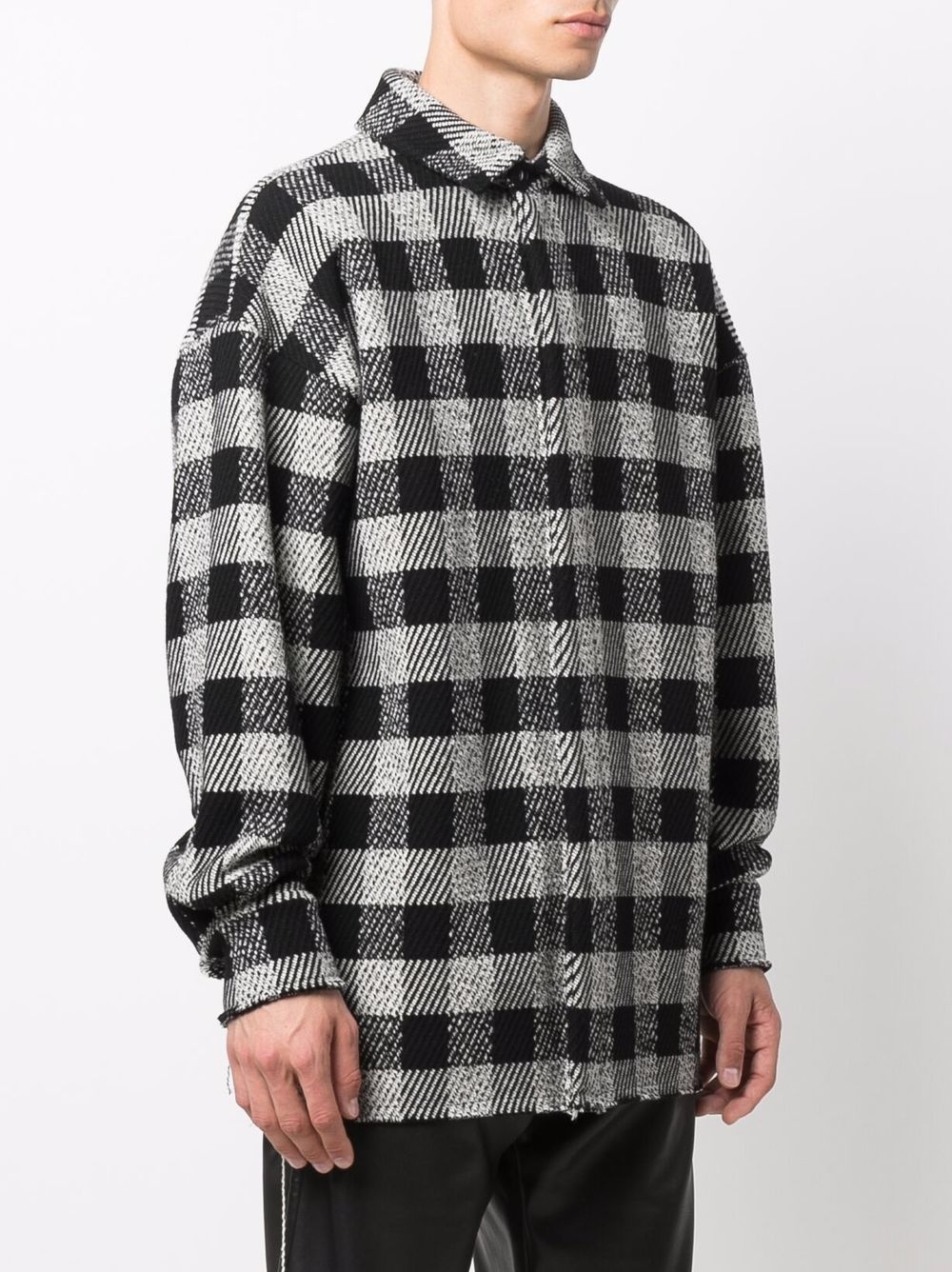 checked logo-print shirt - 4