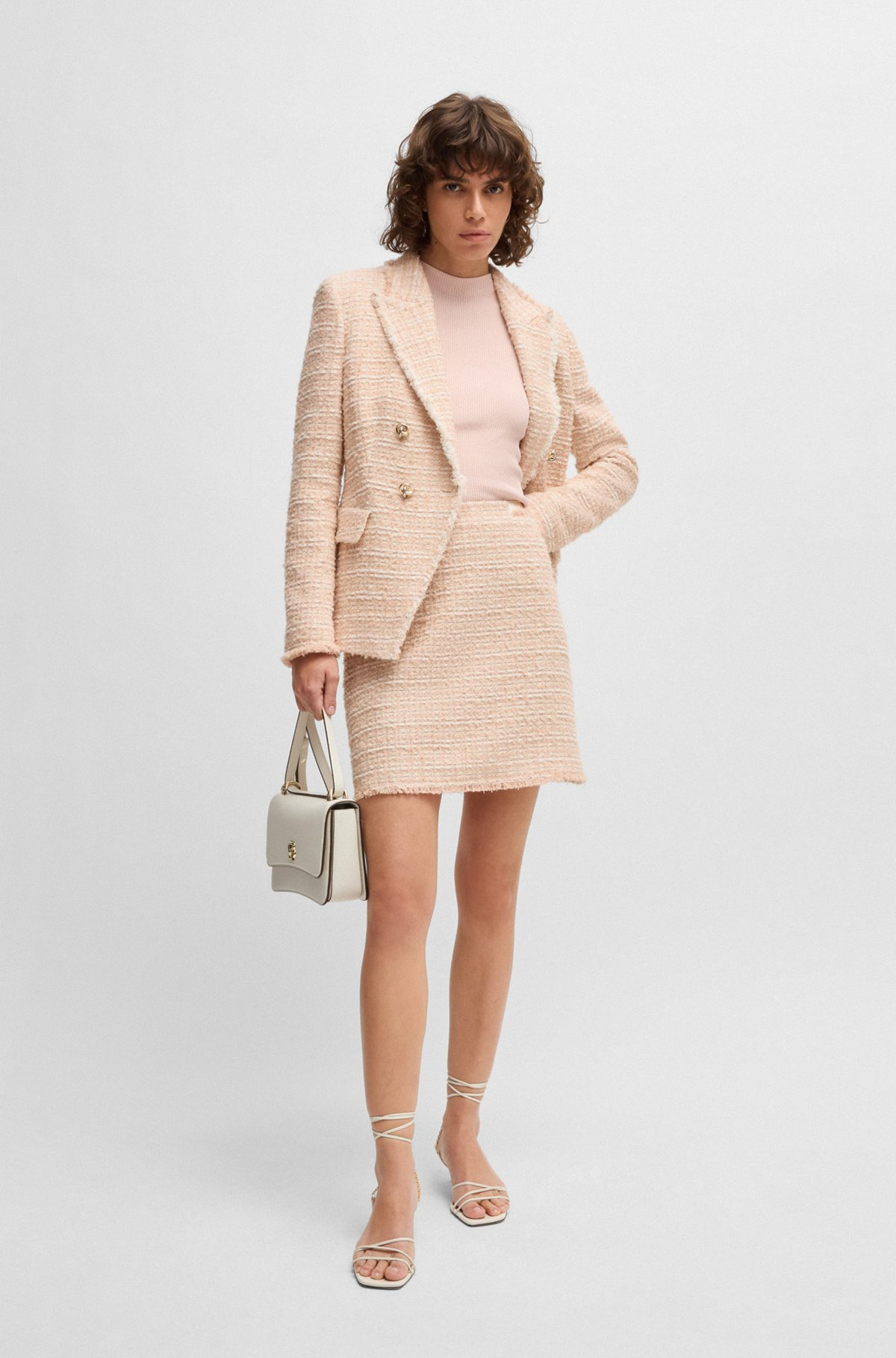 TWEED SKIRT WITH STRETCH-COTTON WAISTBAND - 3