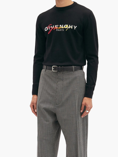 Givenchy Embroidered logo-jacquard wool sweater outlook