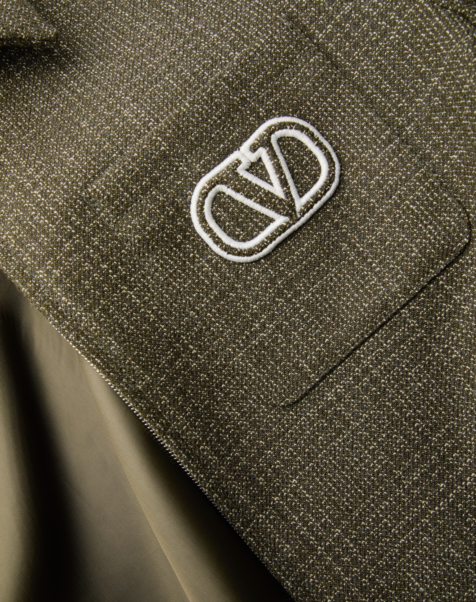 WOOL AND COTTON JACKET WITH VLOGO SIGNATURE PATCH - 3