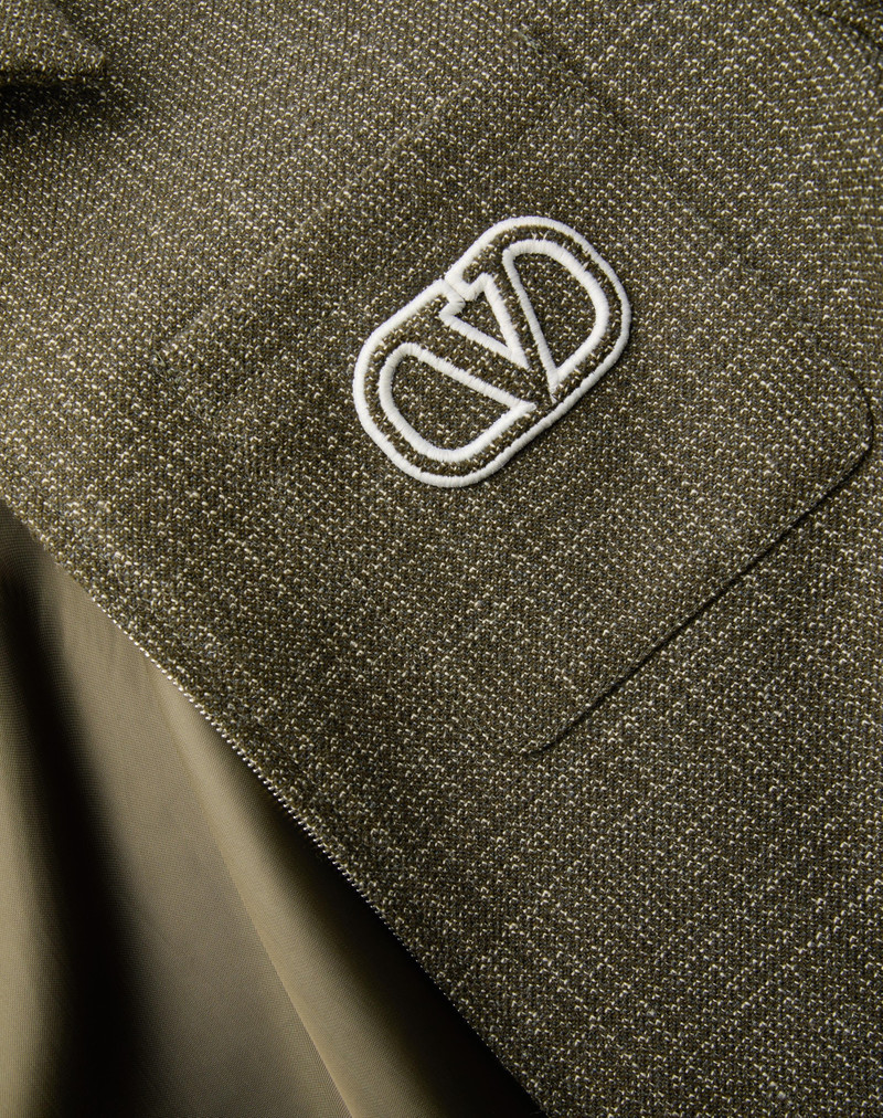 WOOL AND COTTON JACKET WITH VLOGO SIGNATURE PATCH 3